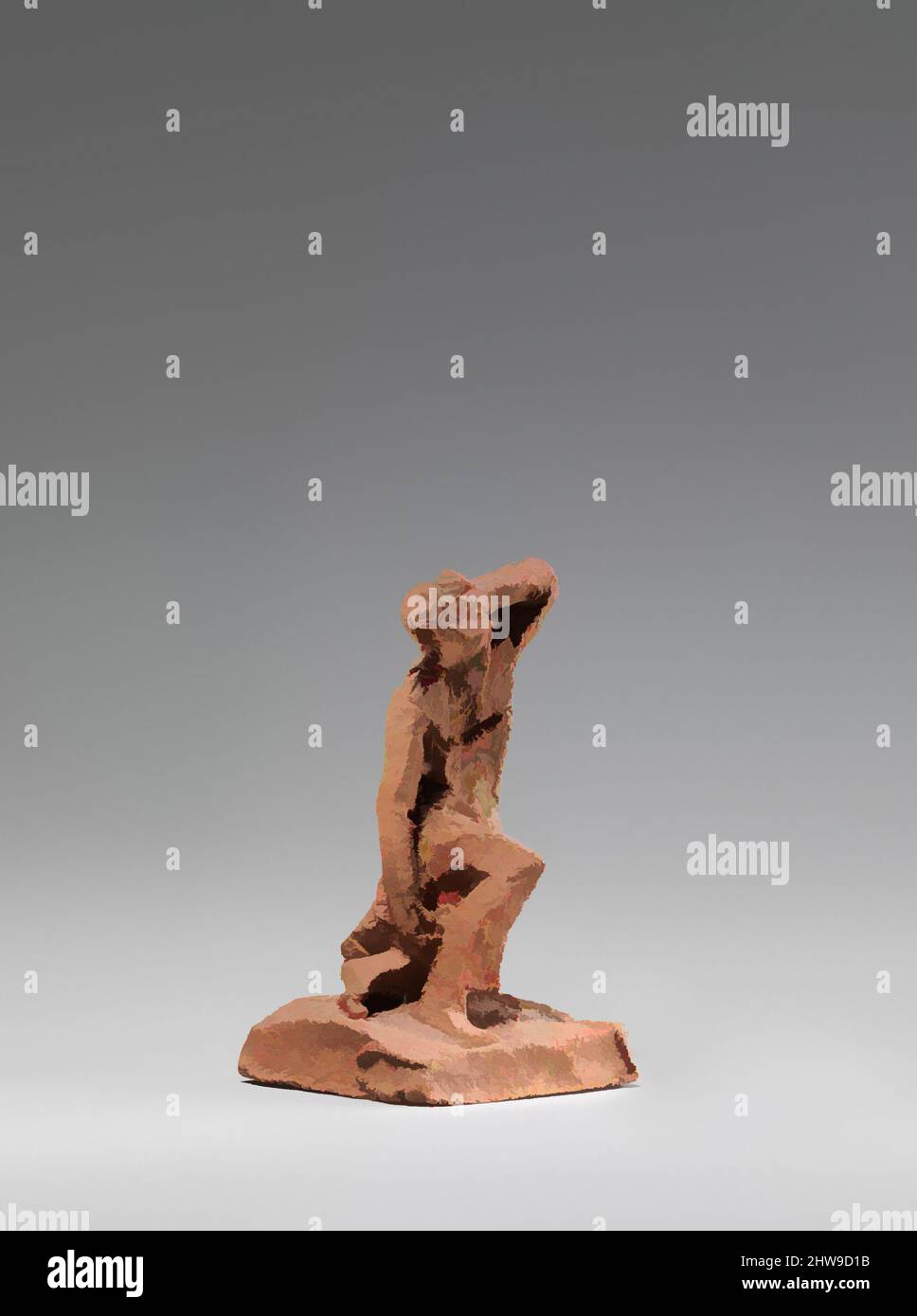Art inspired by Figural study of a man kneeling, late 18th–early 19th century, French, Terracotta, Height: between 3 and 5 cm., Sculpture-Miniature, Jacques-Edmé Dumont (Paris 1761–1844, Classic works modernized by Artotop with a splash of modernity. Shapes, color and value, eye-catching visual impact on art. Emotions through freedom of artworks in a contemporary way. A timeless message pursuing a wildly creative new direction. Artists turning to the digital medium and creating the Artotop NFT Stock Photo