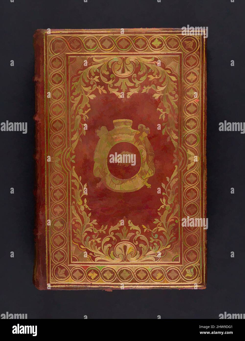 Art inspired by Almanach royal : année bissextile M.DCC.LXXXIV. présenté a Sa Majesté pour la premiere fois en 1699 par Laurent d'Houry ..., 1783, Paris, 683 pages, Contemporary French red morocco with gilt arms on sides of Rene Nicholas Augustin de Maupeou (1714-92), chancellor of, Classic works modernized by Artotop with a splash of modernity. Shapes, color and value, eye-catching visual impact on art. Emotions through freedom of artworks in a contemporary way. A timeless message pursuing a wildly creative new direction. Artists turning to the digital medium and creating the Artotop NFT Stock Photo