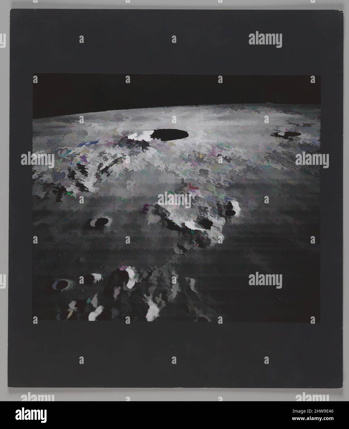 Art inspired by The Moon – Crater Kepler and Vicinity, 1967, Gelatin silver prints, Image: 11 7/8 × 13 13/16 in. (30.2 × 35.1 cm), Photographs, National Aeronautics and Space Administration, This photograph was made as part of the Lunar Orbiter program, a series of five unmanned, Classic works modernized by Artotop with a splash of modernity. Shapes, color and value, eye-catching visual impact on art. Emotions through freedom of artworks in a contemporary way. A timeless message pursuing a wildly creative new direction. Artists turning to the digital medium and creating the Artotop NFT Stock Photo