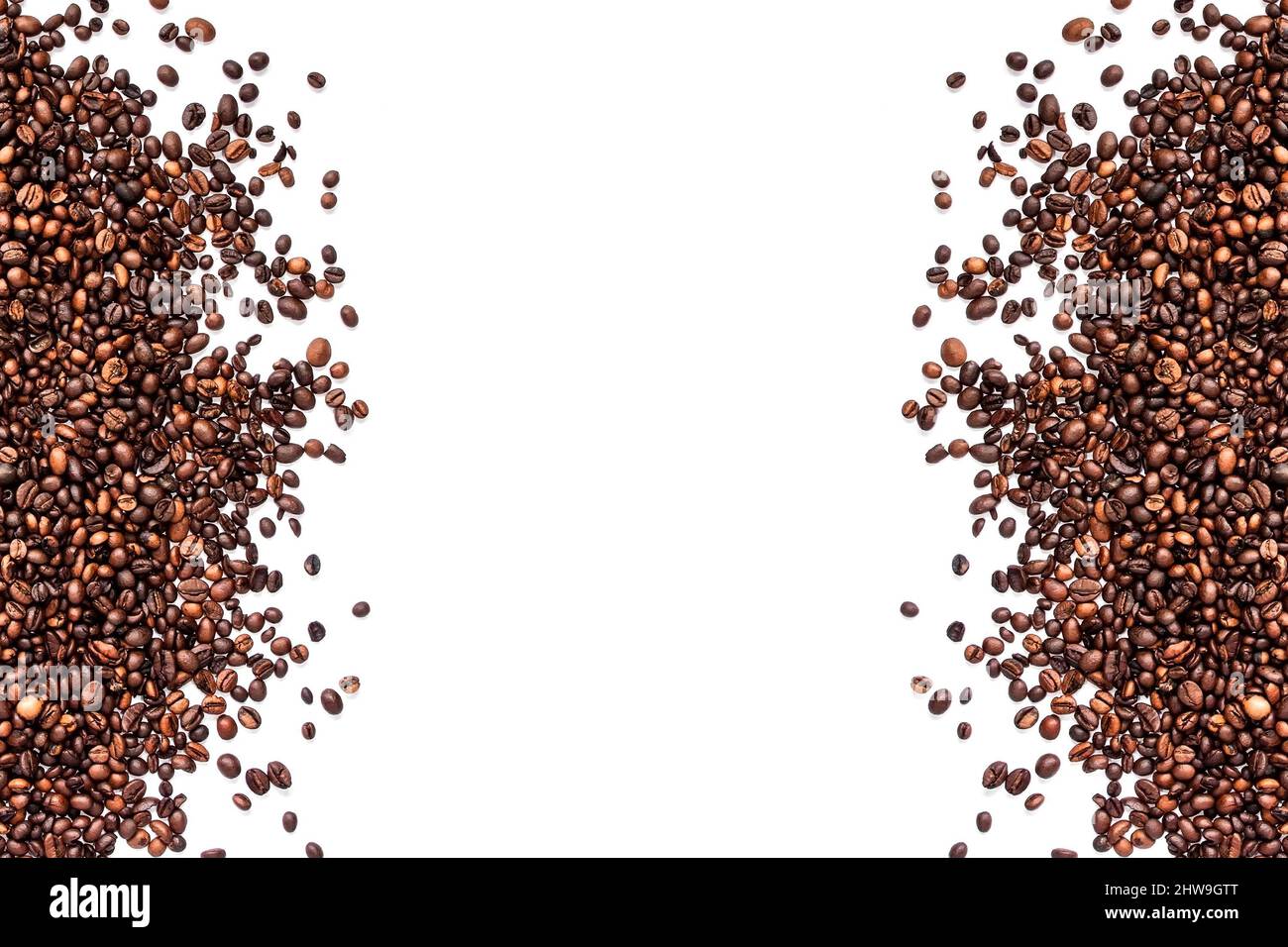Coffee beans isolated on white background with copy space for text ...