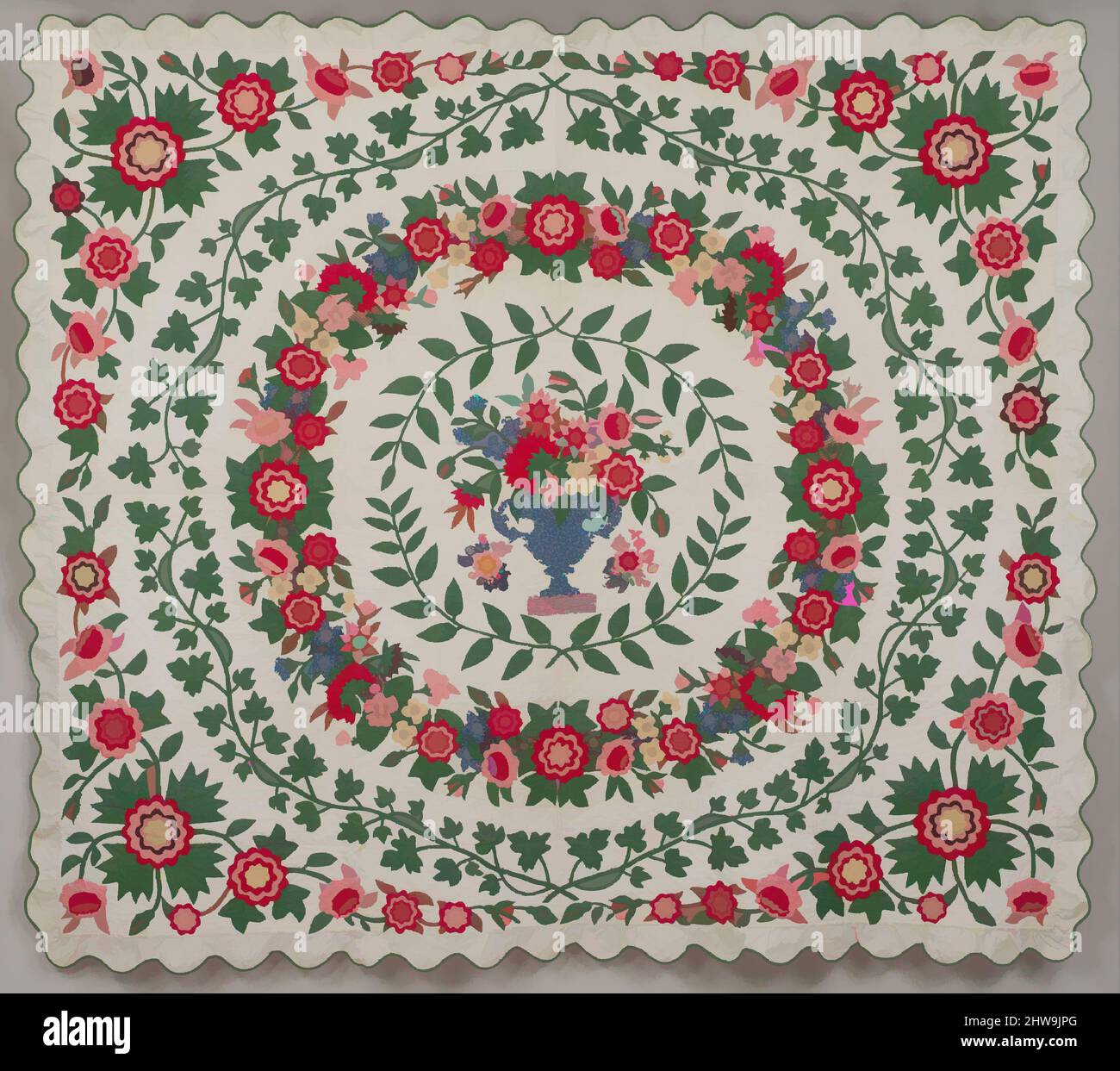 Art inspired by Floral Applique Quilt, ca. 1850, Made in Putnam County ...