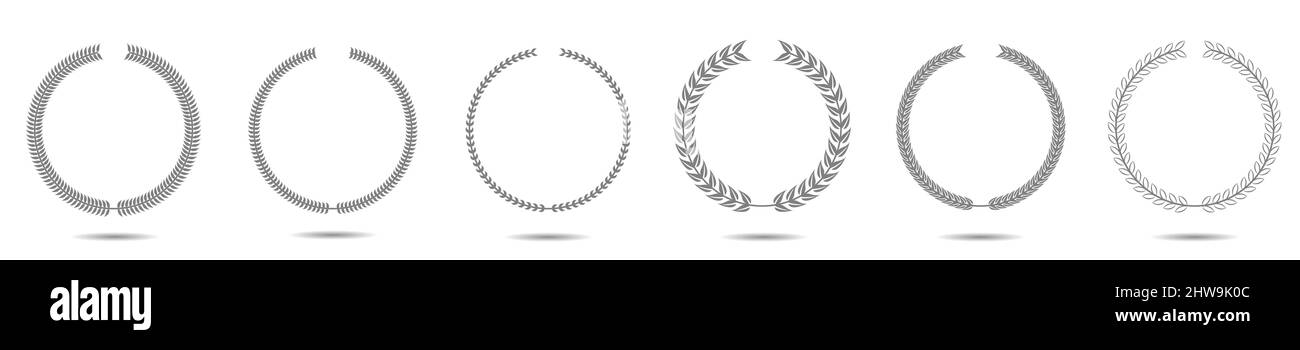 Grey laurel wreath label set Stock Vector Image & Art - Alamy