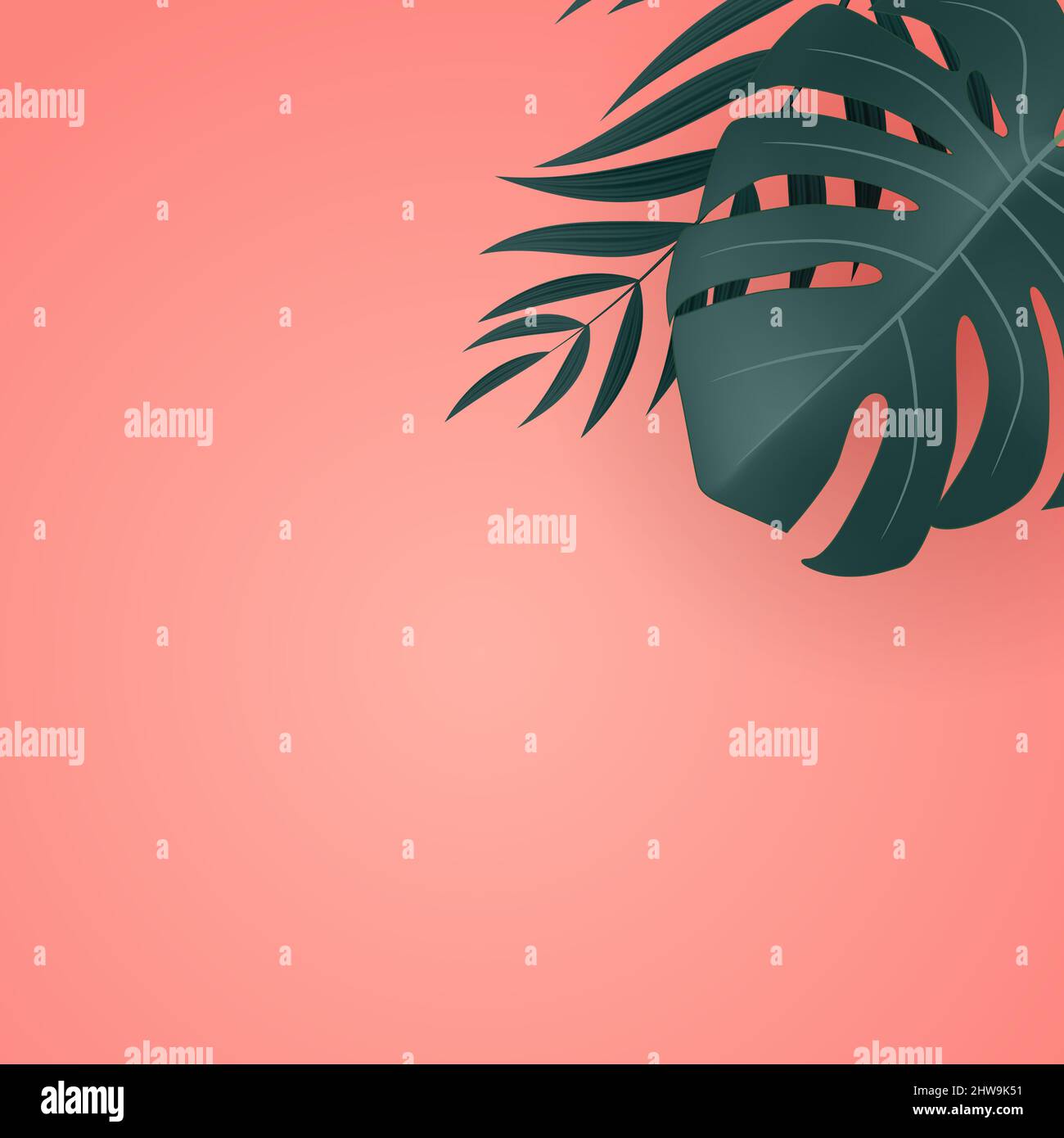 Natural Realistic Green and Gold Palm Leaf Tropical Background