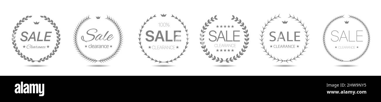 Sale clearance laurel wreath label set Stock Vector Image & Art - Alamy