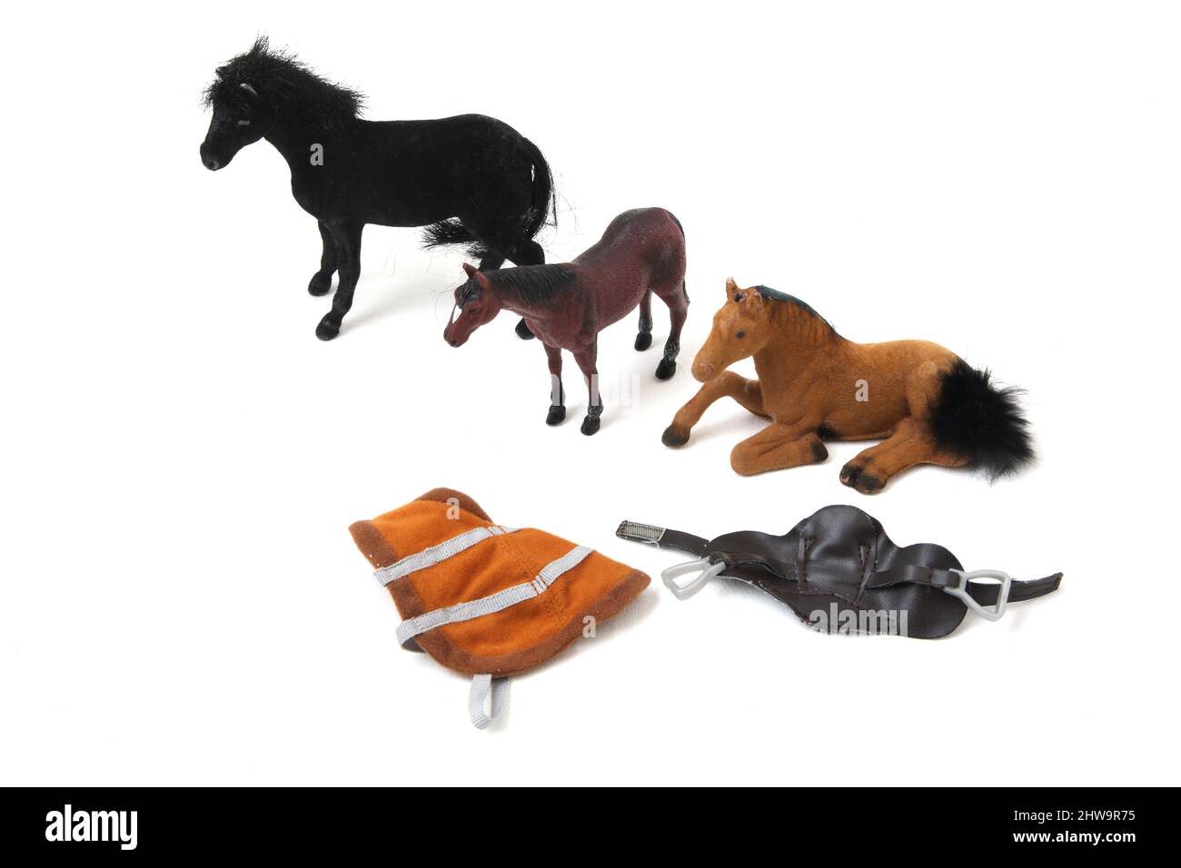 Toys - Horses, Saddle and Cover Stock Photo