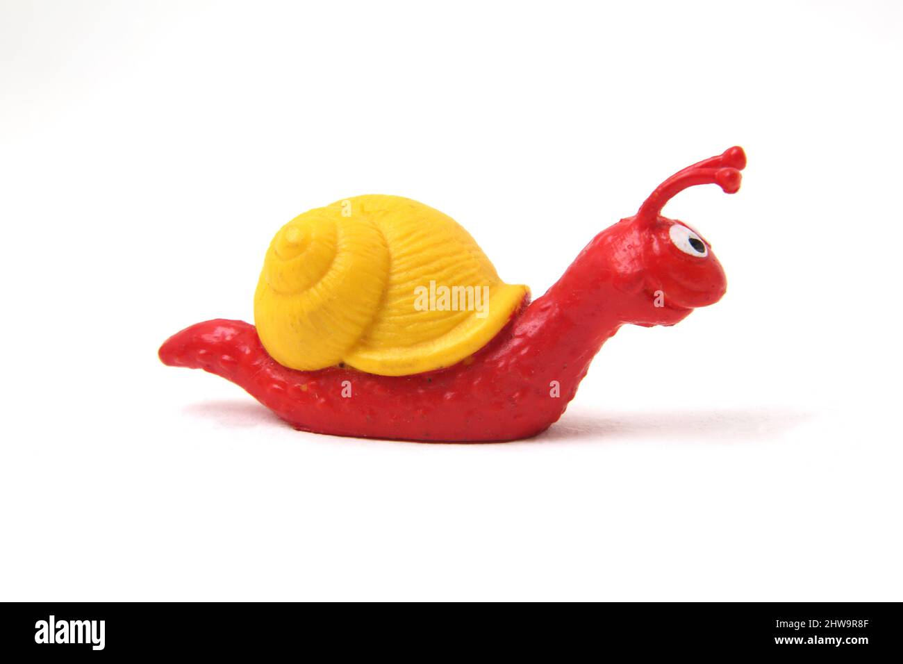 Vintage 1980's Schleich Red And Yellow Plastic toy Snail N.O4 Stock Photo