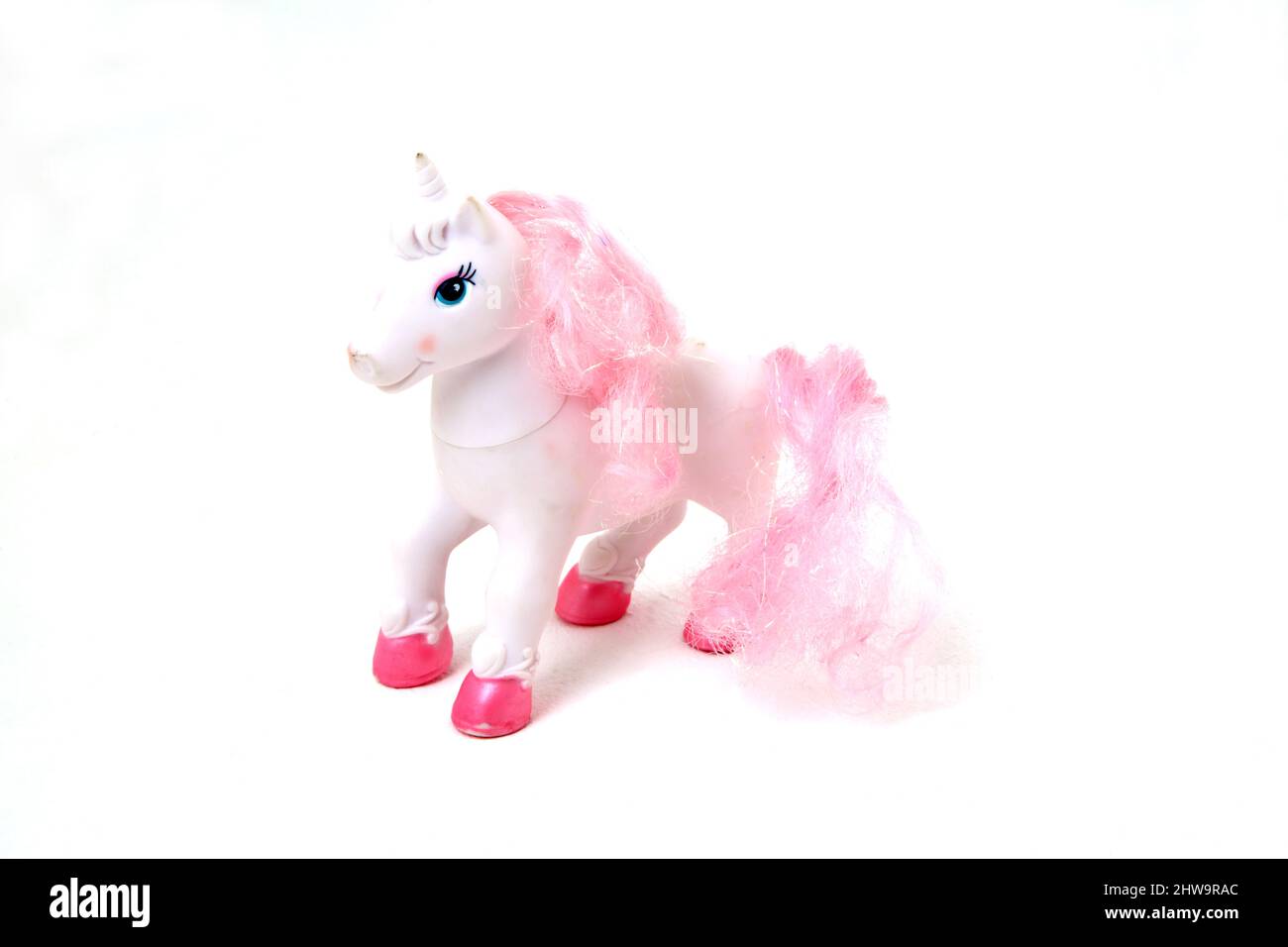 Vintage Pink Toy Unicorn Stock Photo