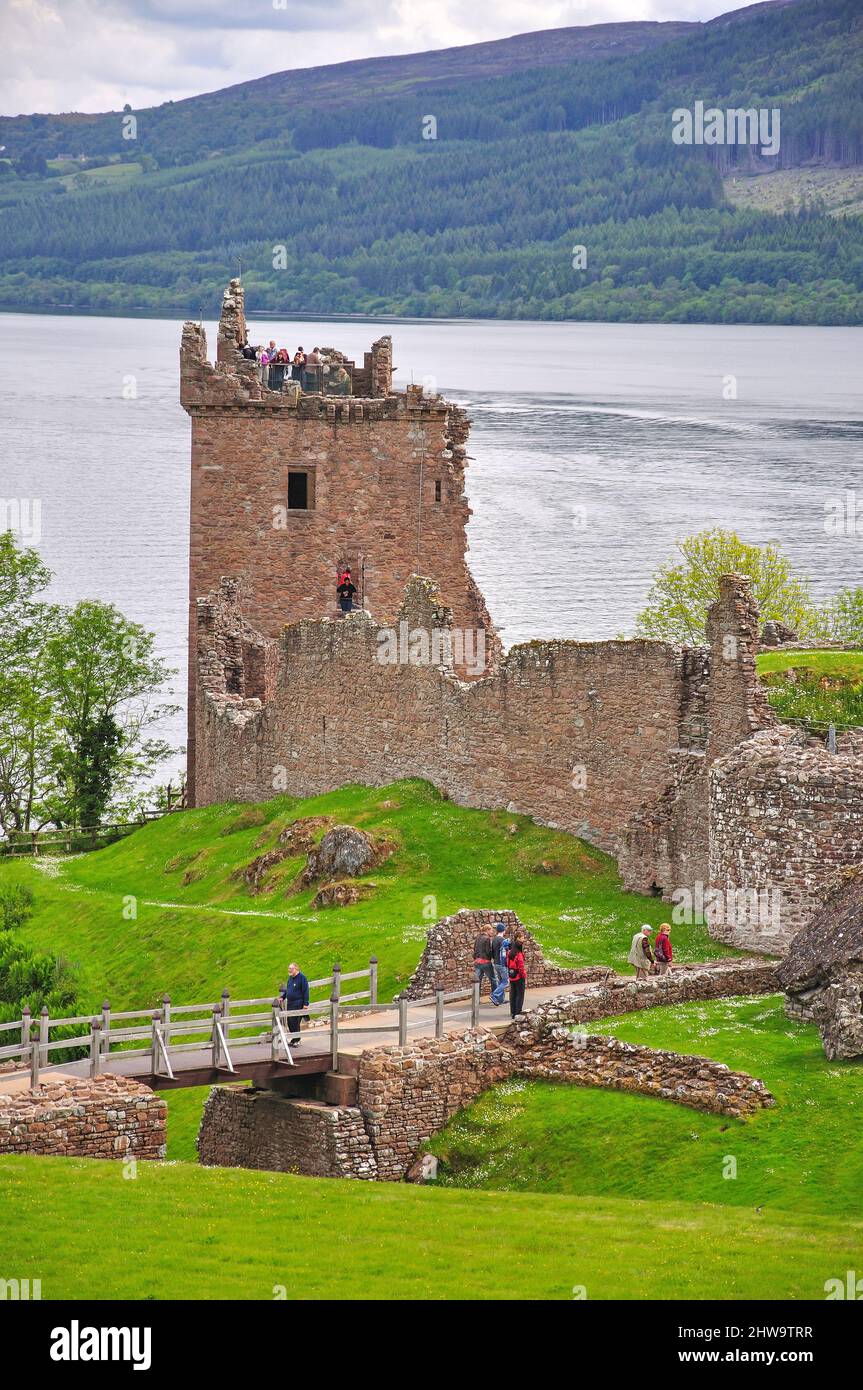Urquhart Castle on Loch Ness, Scottish Highlands, Scotland, United Kingdom Stock Photo