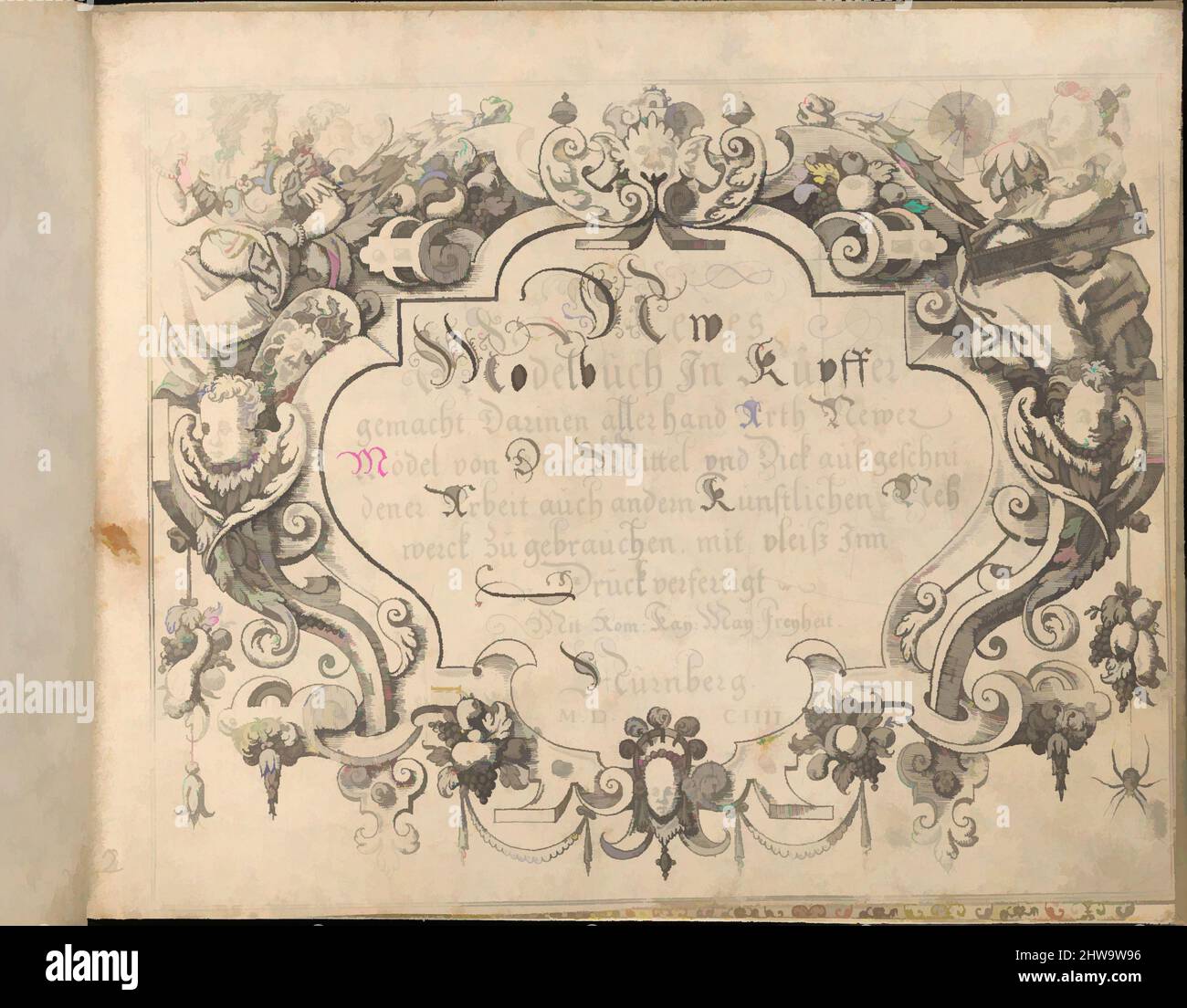 Art inspired by Drawings and Prints, Books Prints Ornament & Architecture, Newes Modelbuch in Kupffer (second title page, 2r), Artist, Johann, Classic works modernized by Artotop with a splash of modernity. Shapes, color and value, eye-catching visual impact on art. Emotions through freedom of artworks in a contemporary way. A timeless message pursuing a wildly creative new direction. Artists turning to the digital medium and creating the Artotop NFT Stock Photo