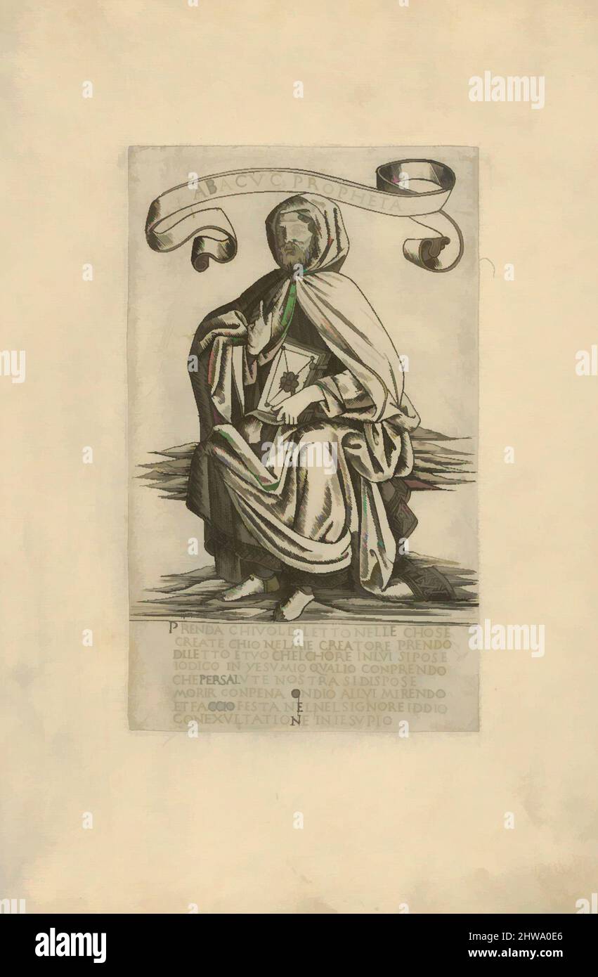 Art inspired by Drawings and Prints, Print, The Prophet Habakkuk, Prophets and Sibyls, Prophets and Sibyls, Artist, After, Francesco Rosselli, Classic works modernized by Artotop with a splash of modernity. Shapes, color and value, eye-catching visual impact on art. Emotions through freedom of artworks in a contemporary way. A timeless message pursuing a wildly creative new direction. Artists turning to the digital medium and creating the Artotop NFT Stock Photo