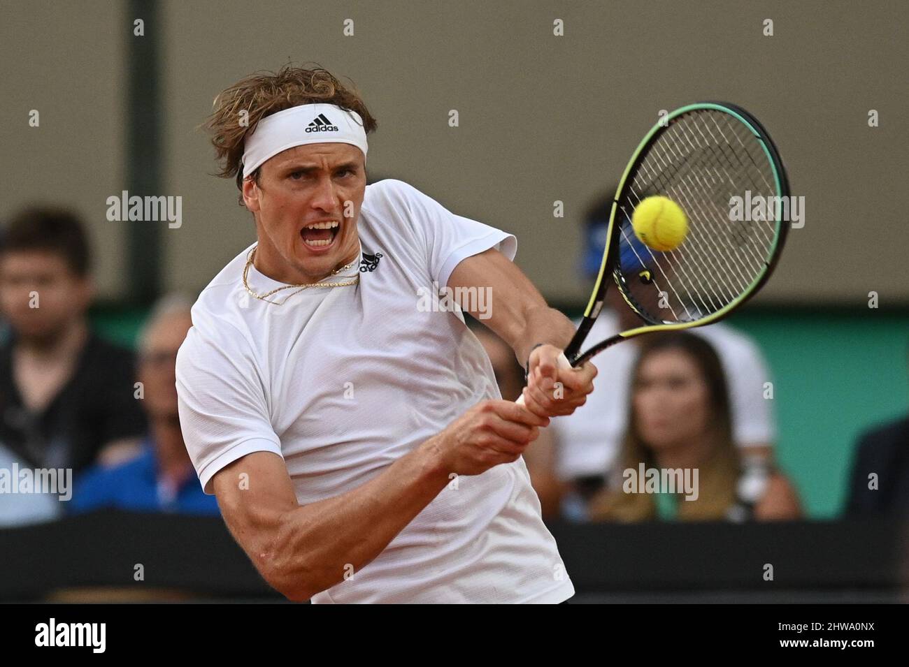 Rio De Janeiro, Brazil. 04th Mar, 2022. Tennis, Men: Davis Cup - qualifying  round, qualifying, Brazil - Germany, Seyboth Wild - Zverev. Alexander  Zverev from Germany during the match. Credit: Andre Borges/dpa/Alamy