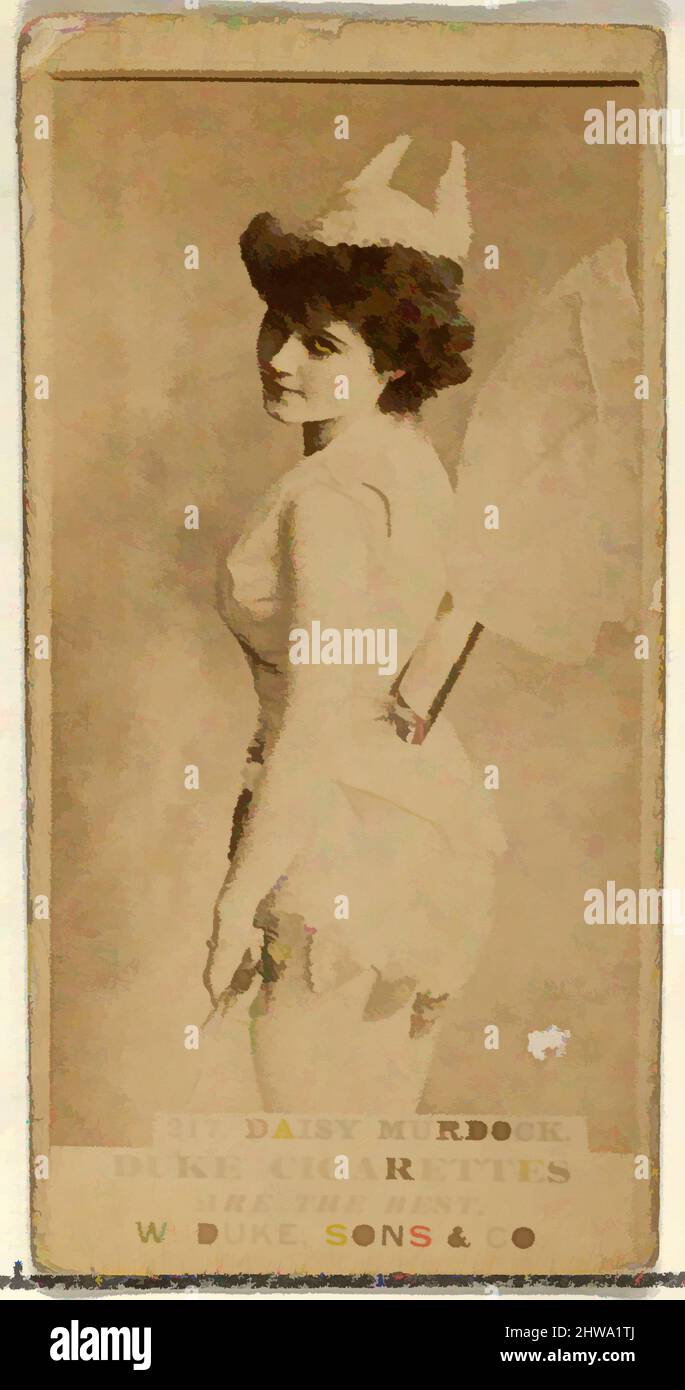 Art inspired by Drawings and Prints, Photograph, Card Number 216, Daisy Murdoch, from the Actors and Actresses series issued by Duke Sons & Co, Classic works modernized by Artotop with a splash of modernity. Shapes, color and value, eye-catching visual impact on art. Emotions through freedom of artworks in a contemporary way. A timeless message pursuing a wildly creative new direction. Artists turning to the digital medium and creating the Artotop NFT Stock Photo