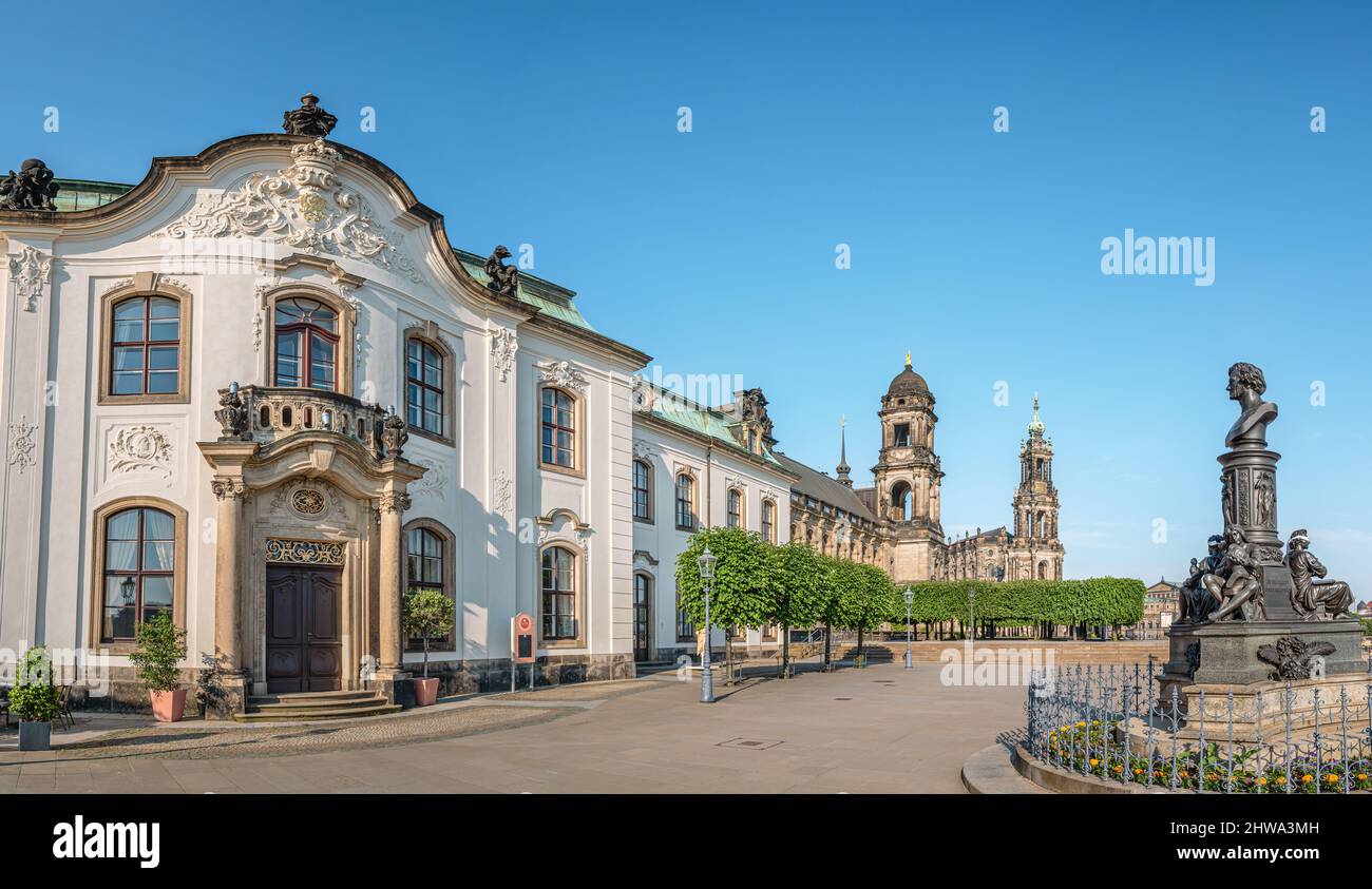 The Sekundogenitur Building at the Bruehlsche Terrasse of Dresden, Saxony, Germany Stock Photo