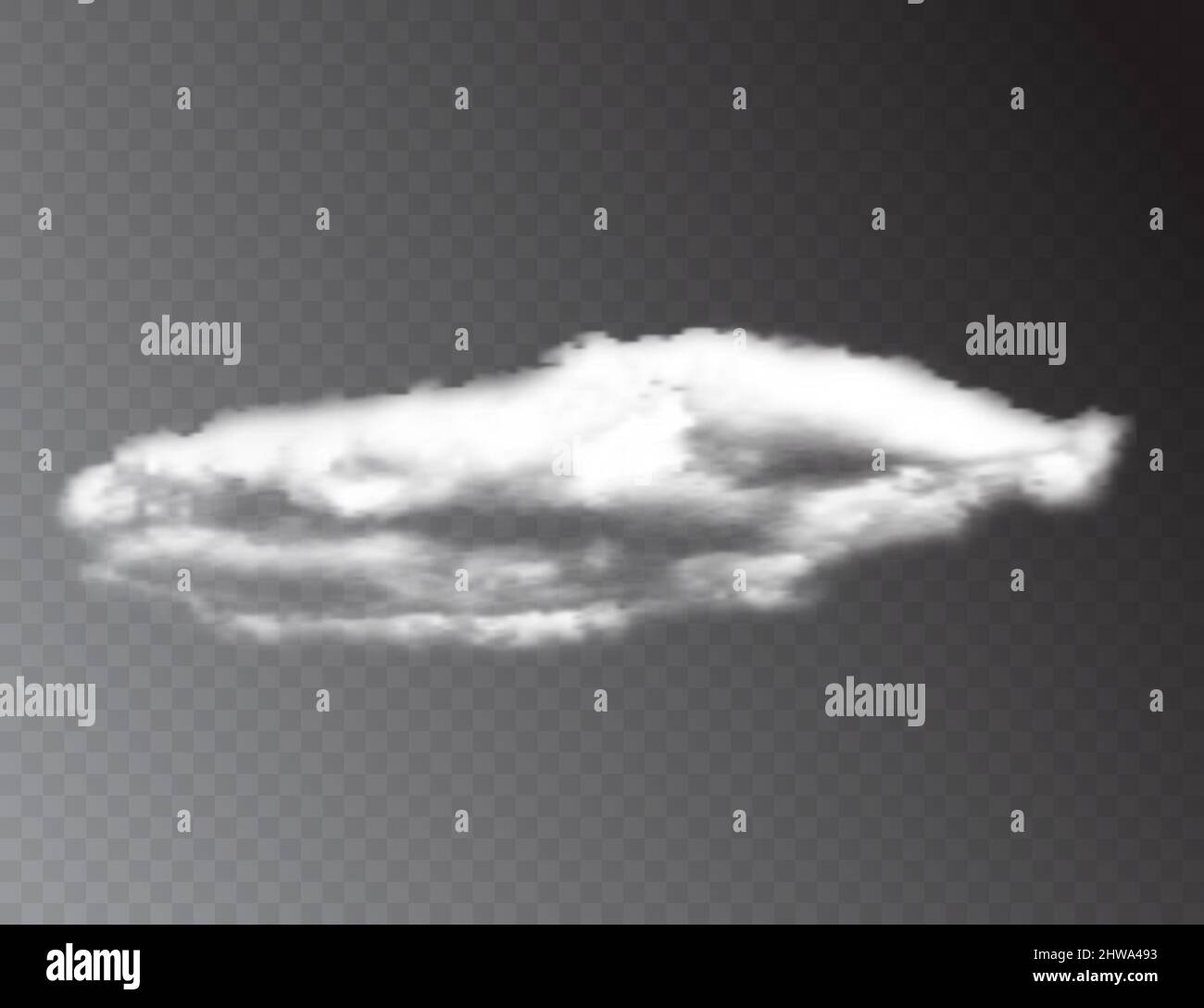 Realistic 3D white clouds isolated on transparent background ...