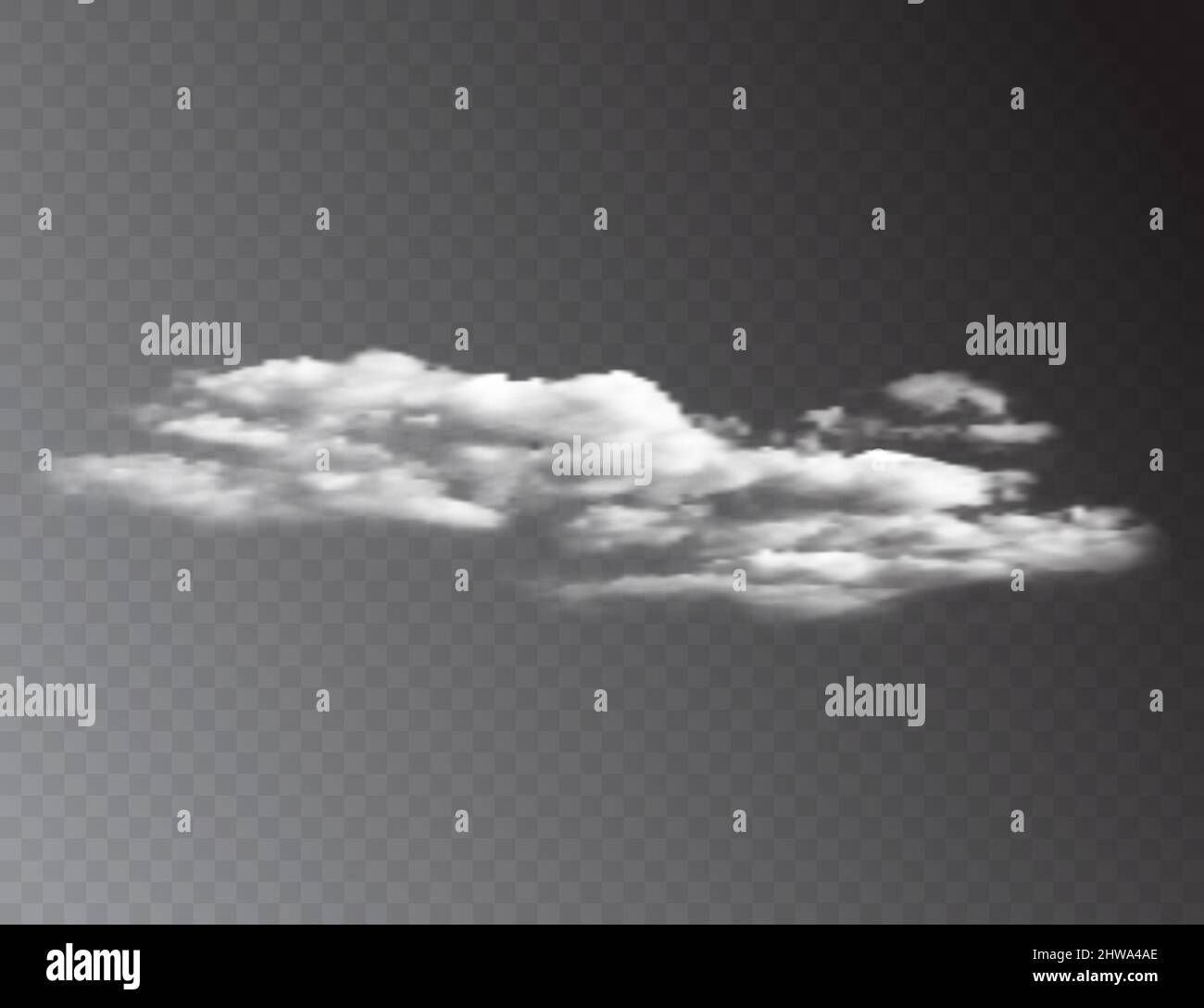 Realistic 3D white clouds isolated on transparent background ...