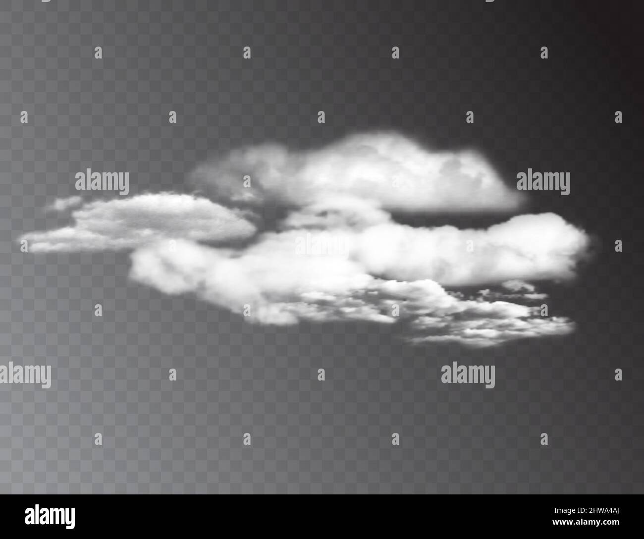 Realistic 3D white clouds isolated on transparent background ...