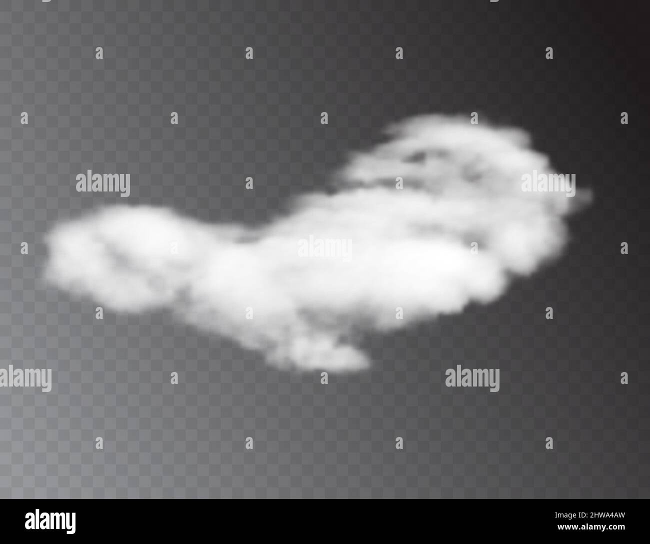 Realistic 3D white clouds isolated on transparent background ...