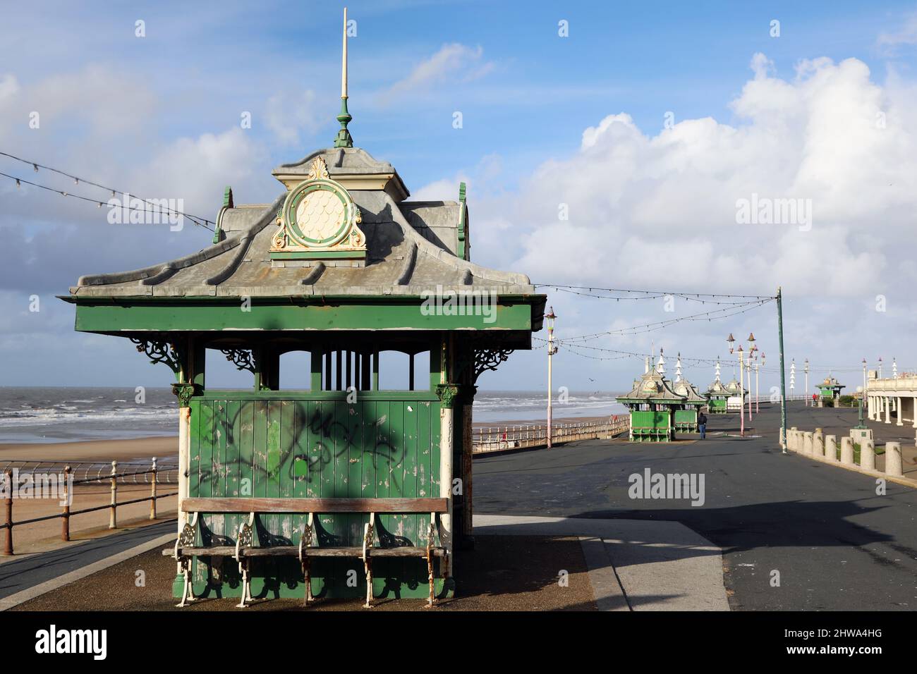 Victorian shelter Blackpool  sea front Stock Photo