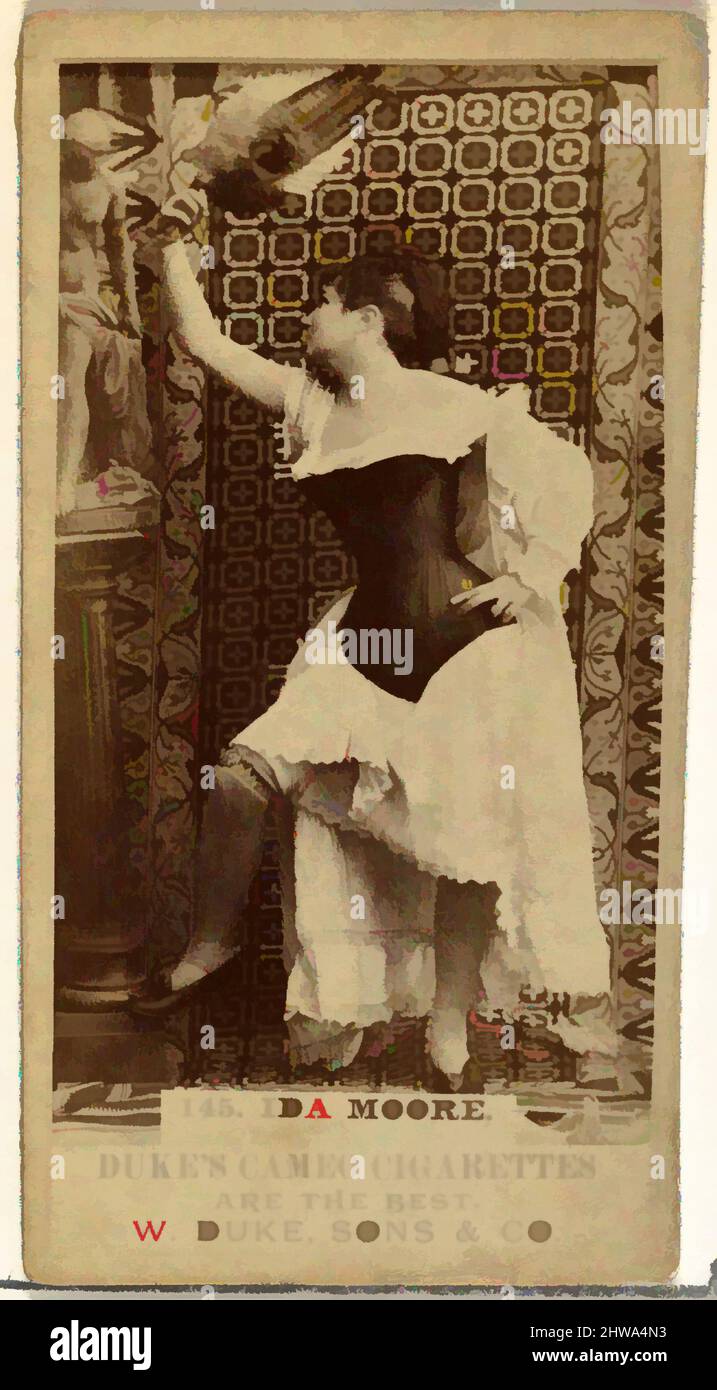 Art inspired by Drawings and Prints, Photograph, Card Number 145, Ida Moore, from the Actors and Actresses series issued by Duke Sons & Co, Classic works modernized by Artotop with a splash of modernity. Shapes, color and value, eye-catching visual impact on art. Emotions through freedom of artworks in a contemporary way. A timeless message pursuing a wildly creative new direction. Artists turning to the digital medium and creating the Artotop NFT Stock Photo