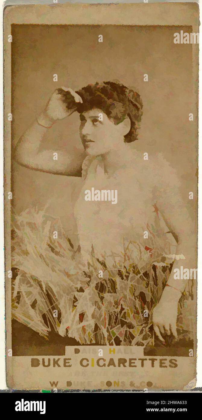 Art inspired by Drawings and Prints, Photograph, Daisy Hall, from the Actors and Actresses series issued by Duke Sons & Co. to promote Duke, Classic works modernized by Artotop with a splash of modernity. Shapes, color and value, eye-catching visual impact on art. Emotions through freedom of artworks in a contemporary way. A timeless message pursuing a wildly creative new direction. Artists turning to the digital medium and creating the Artotop NFT Stock Photo