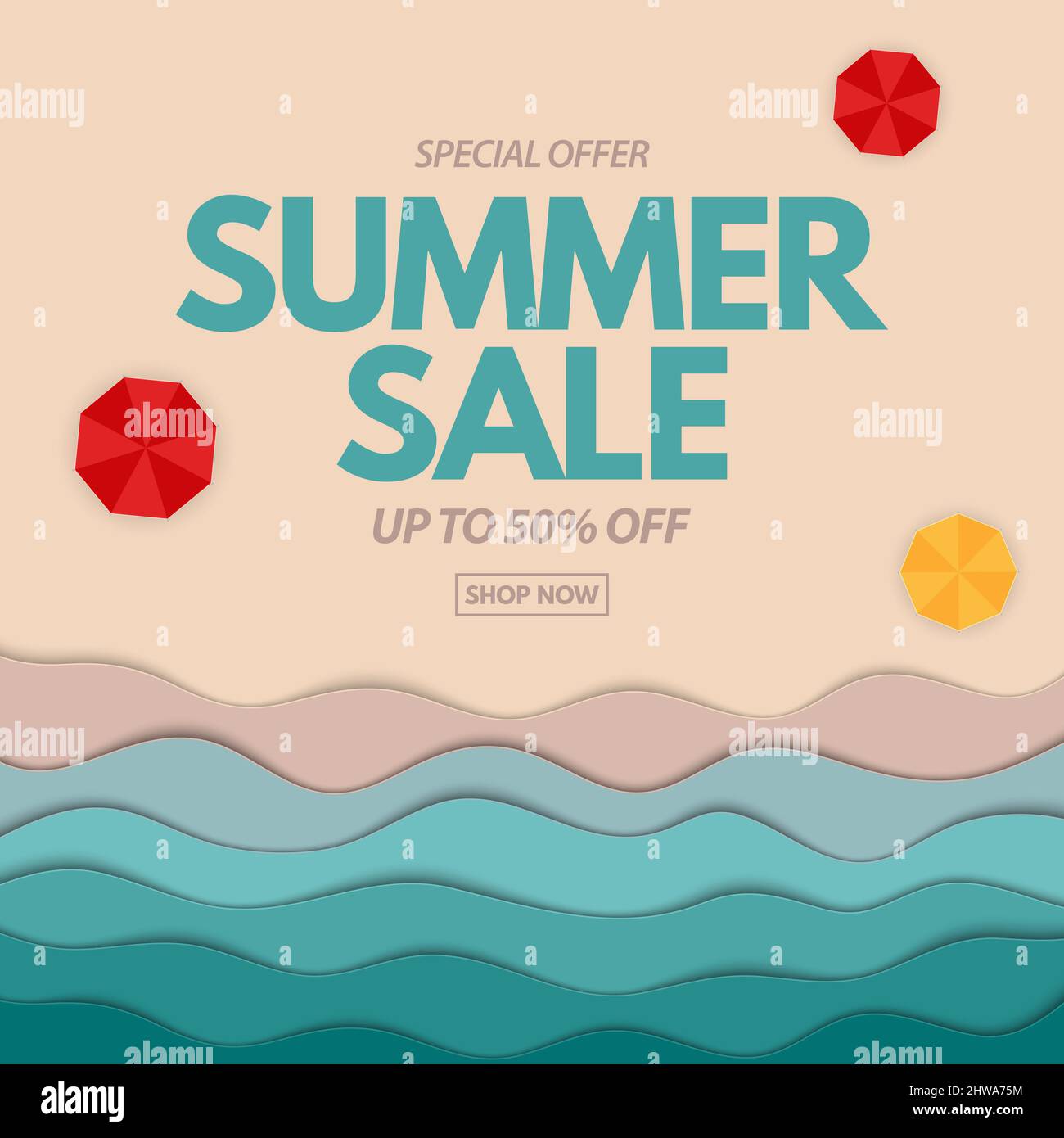 Summer sale poster. Natural Background with Tropical Palm and Monstera ...