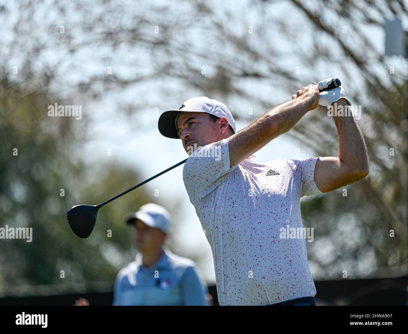 Orlando, FL, USA. 4th Mar, 2022. Nick Taylor of Canada on the 10th tee during 2nd round golf action of the Arnold Palmer Invitational presented by Mastercard held at Arnold Palmer's Bay Hill Club & Lodge in Orlando, Fl. Romeo T Guzman/CSM/Alamy Live News Stock Photo