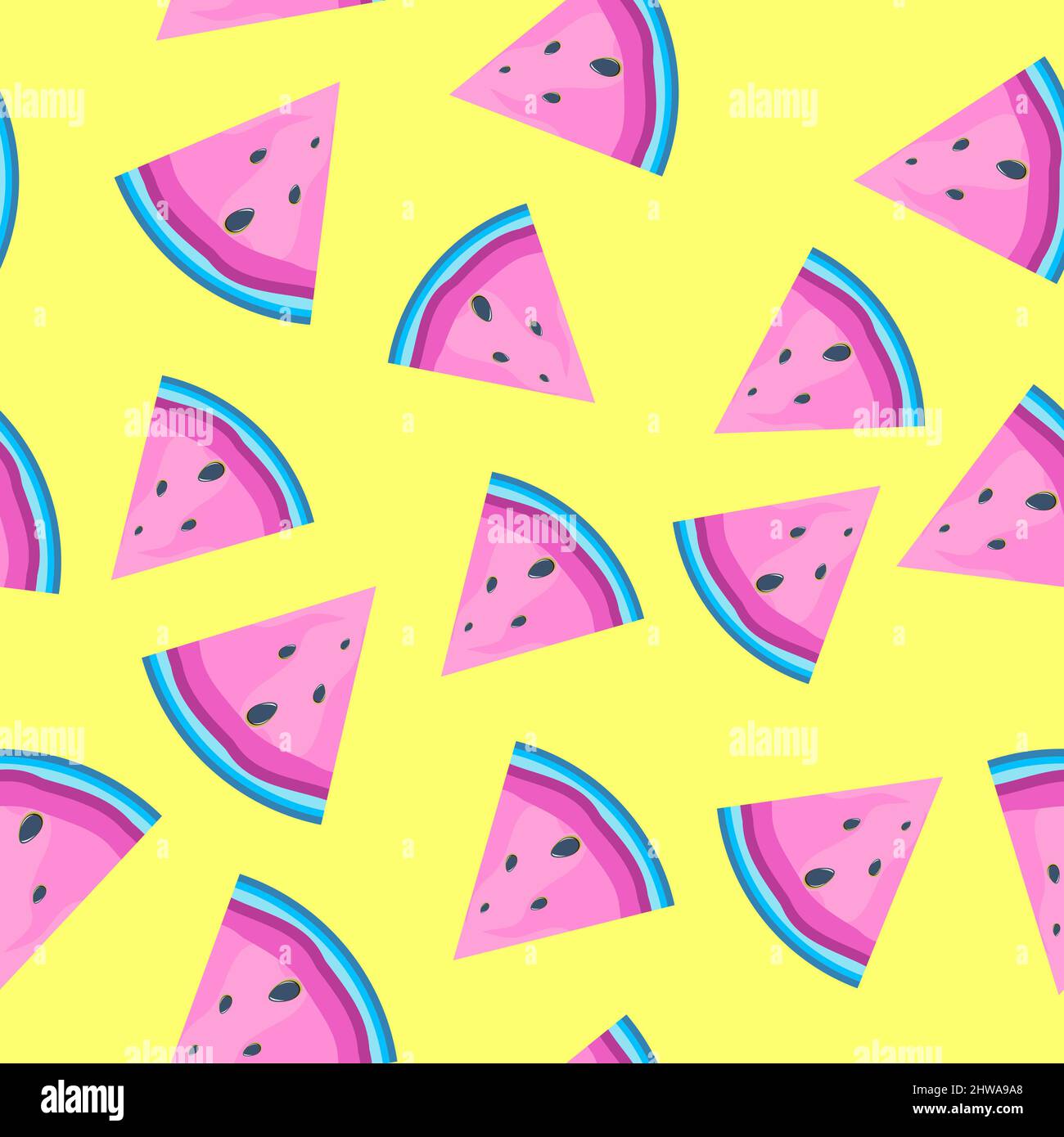 Summer Flat Seamless pattern Background with watermelon. Illustration ...