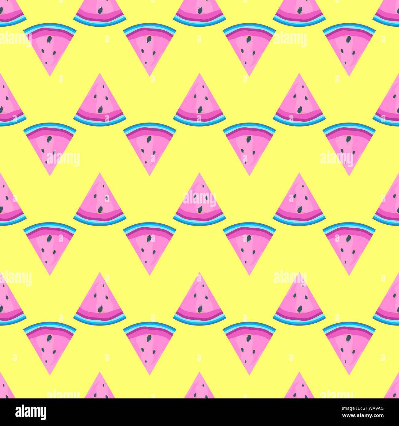 Summer Flat Seamless pattern Background with watermelon. Illustration ...