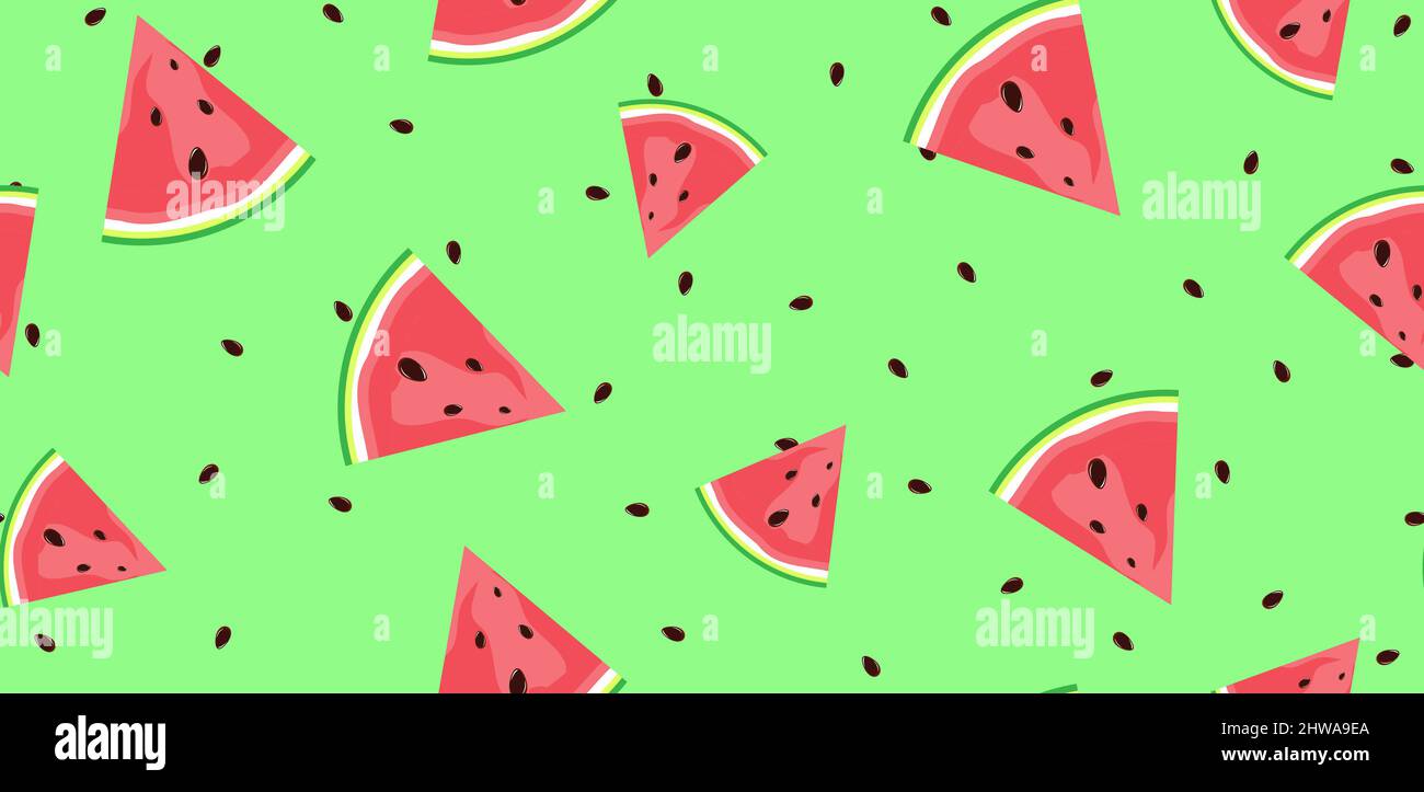 Summer Flat Seamless pattern Background with watermelon. Illustration ...