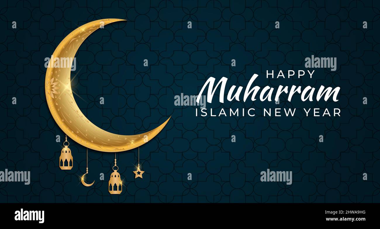Islamic new year design greeting card , poster. Illustration Stock ...