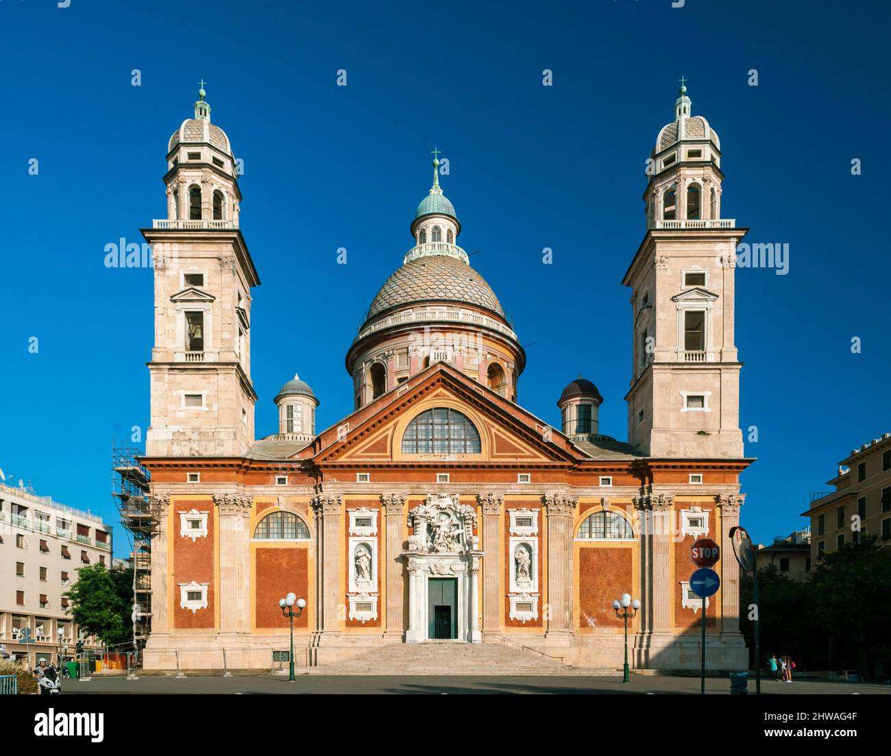 The church of Santa Maria Assunta at the top of Carignano hill in Genoa (Liguria, Italy) Stock Photo