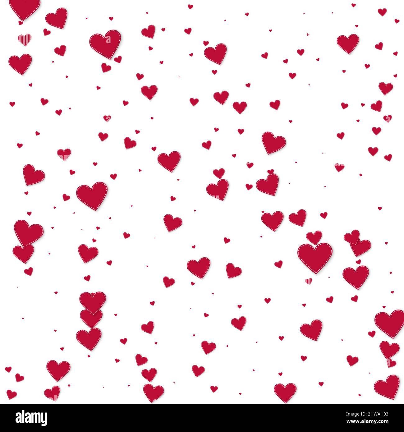 Red heart love confettis. Valentine's day falling rain majestic ...
