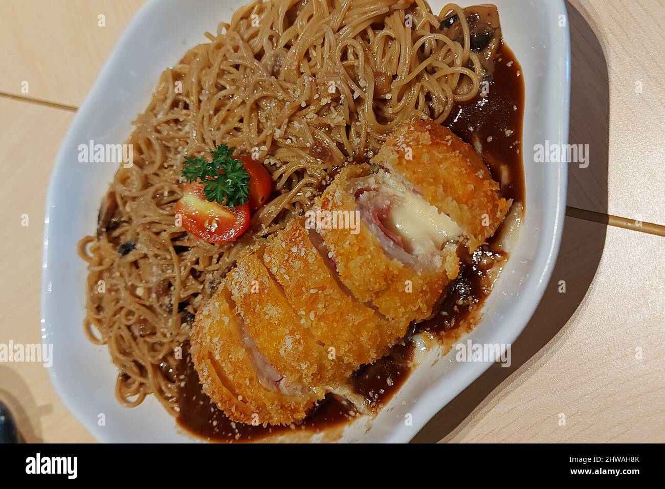 Spaghetti, Italian Food at Cafe, Jakarta, Indonesia Stock Photo Alamy
