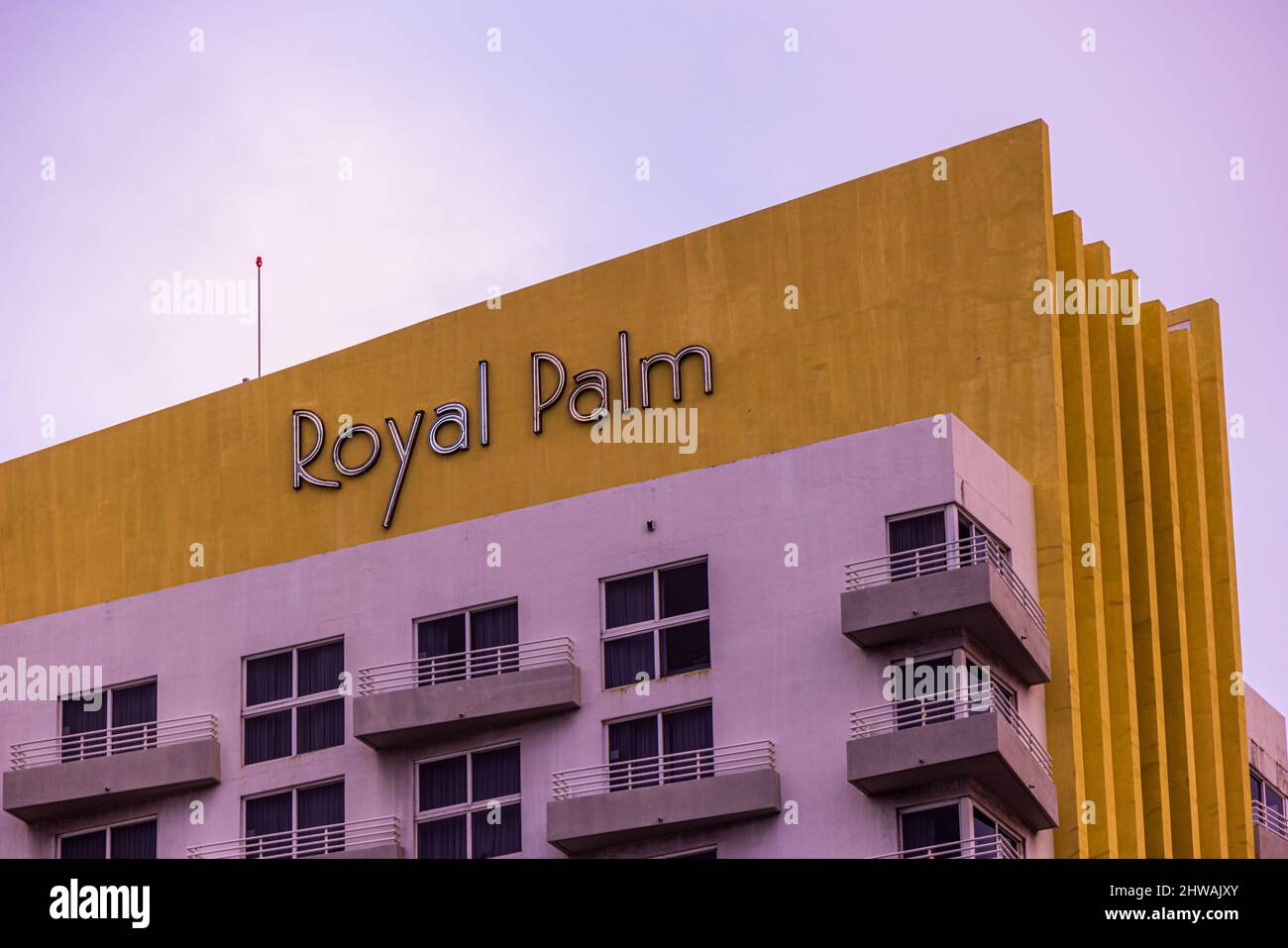 Royal Palm Hotel Miami Beach - MIAMI, FLORIDA - FEBRUARY 14, 2022 Stock Photo