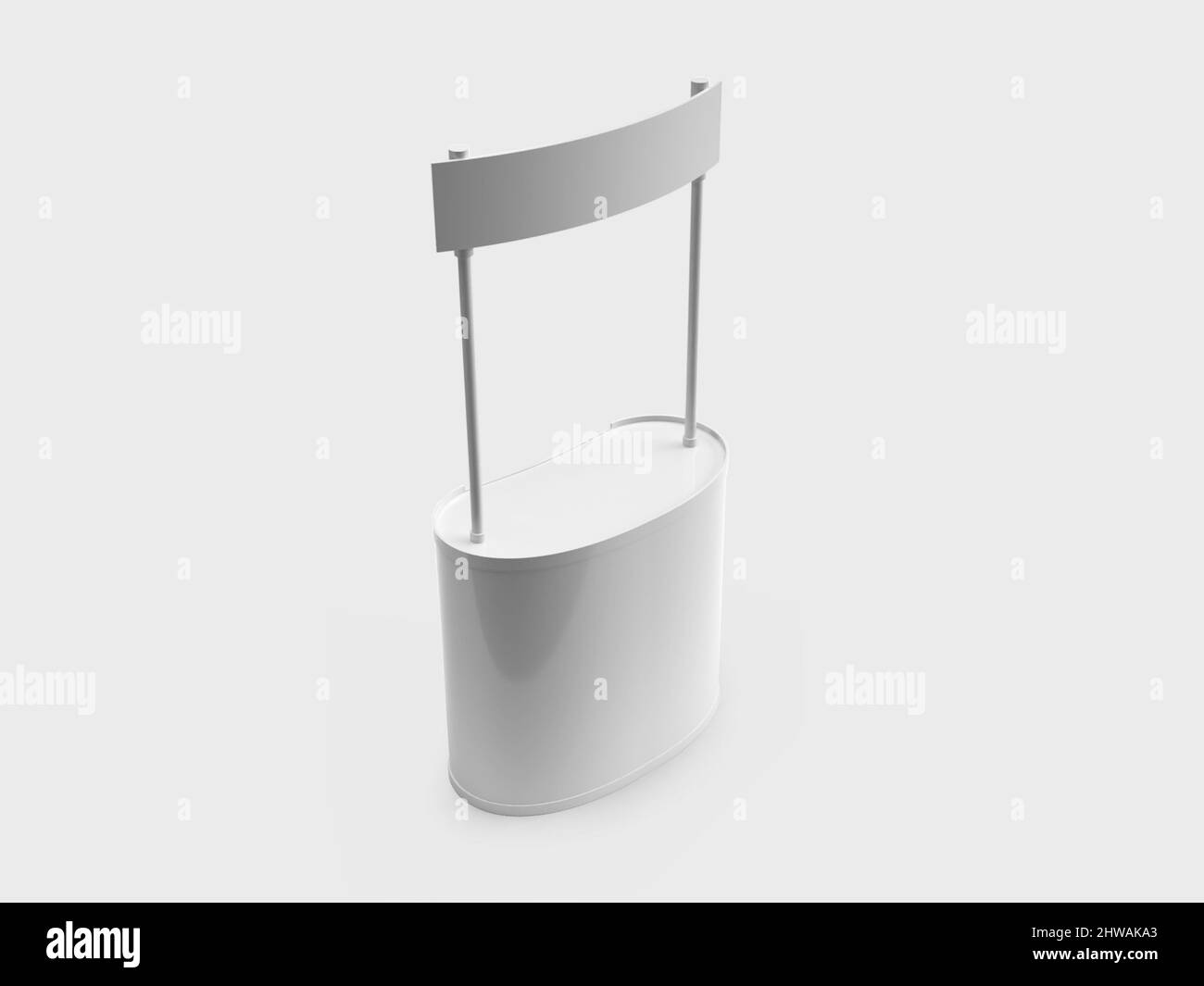 Event Desk Booth 3D Illustration Mockup Scene on Isolated Background ...