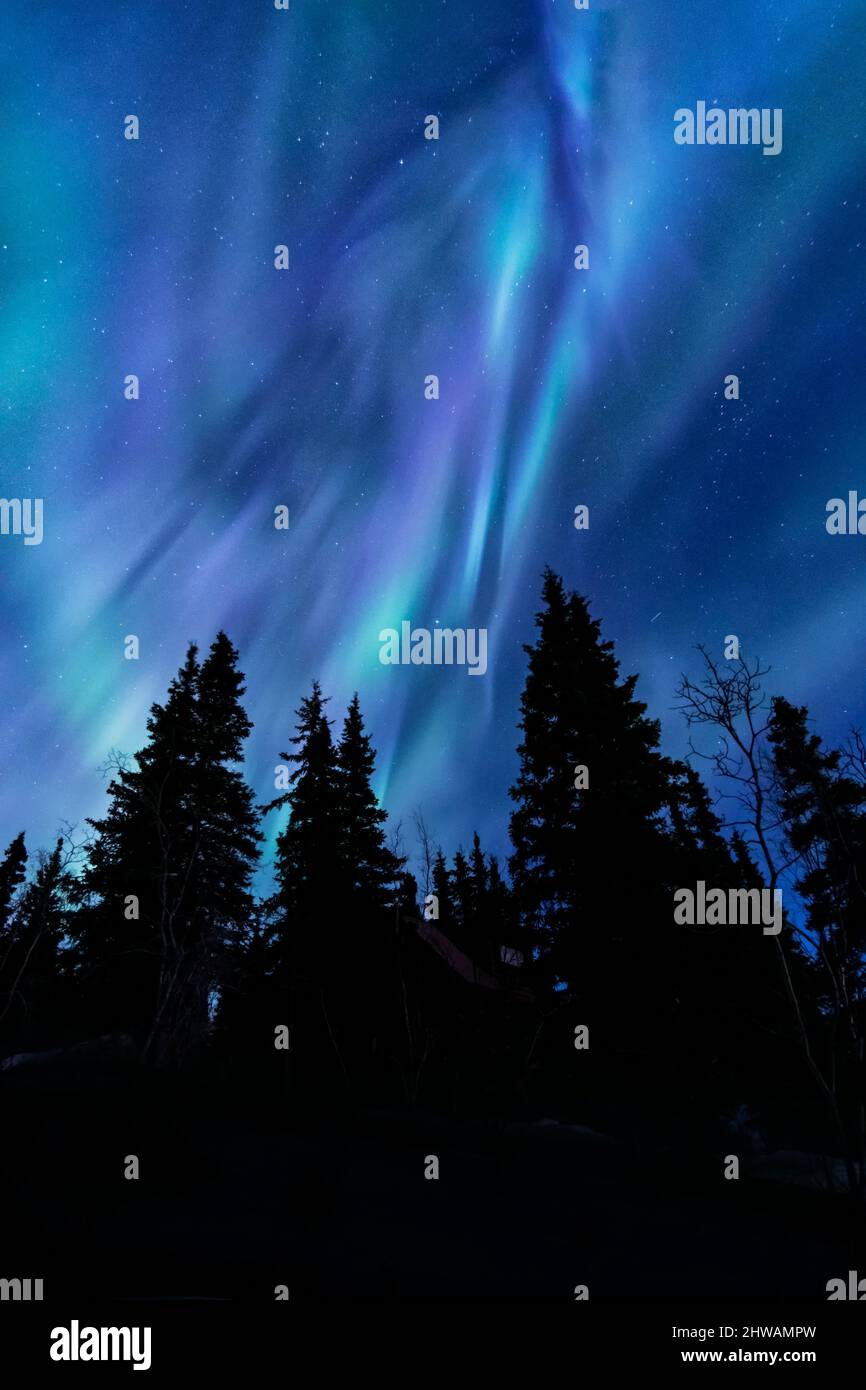 Aurora Borealis, Northern Lights, Night Sky. Alaska Stock Photo Alamy