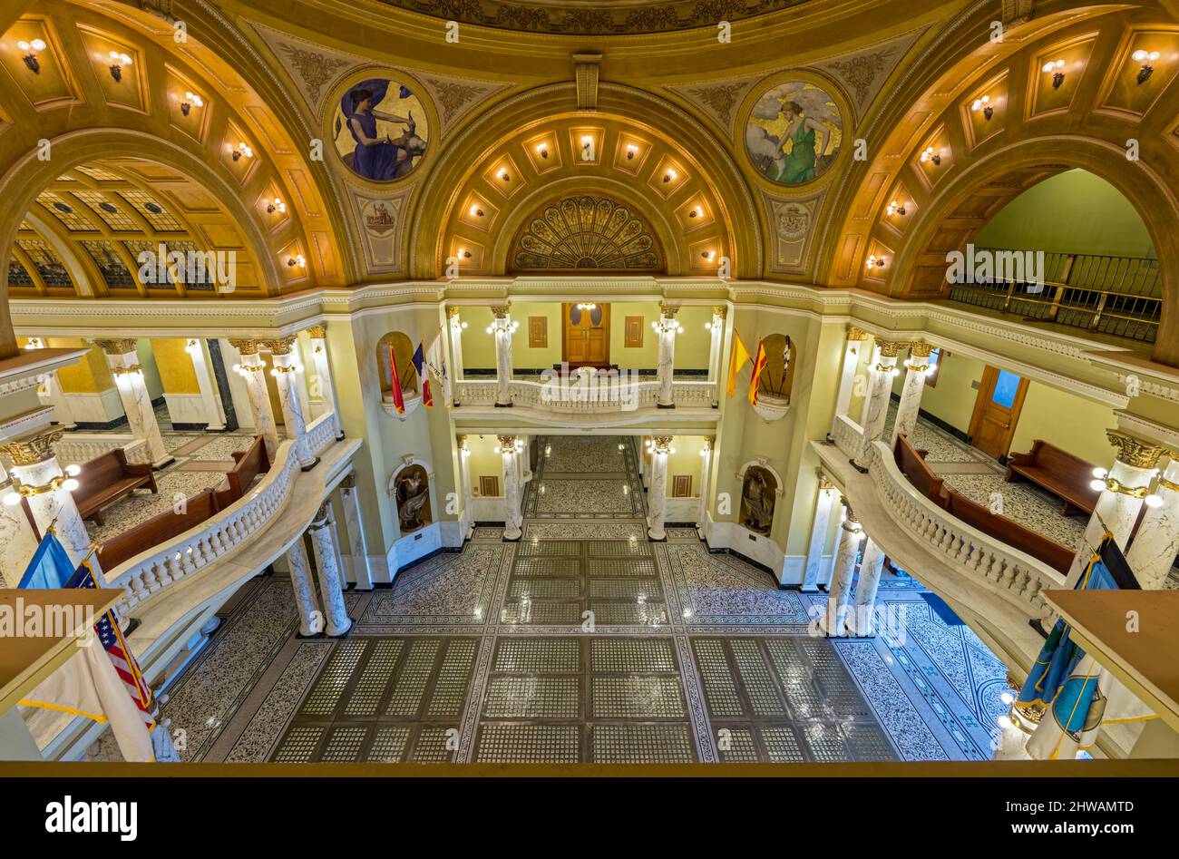 The atrium of the State Capitol in Pierre, South Dakota, USA Stock Photo