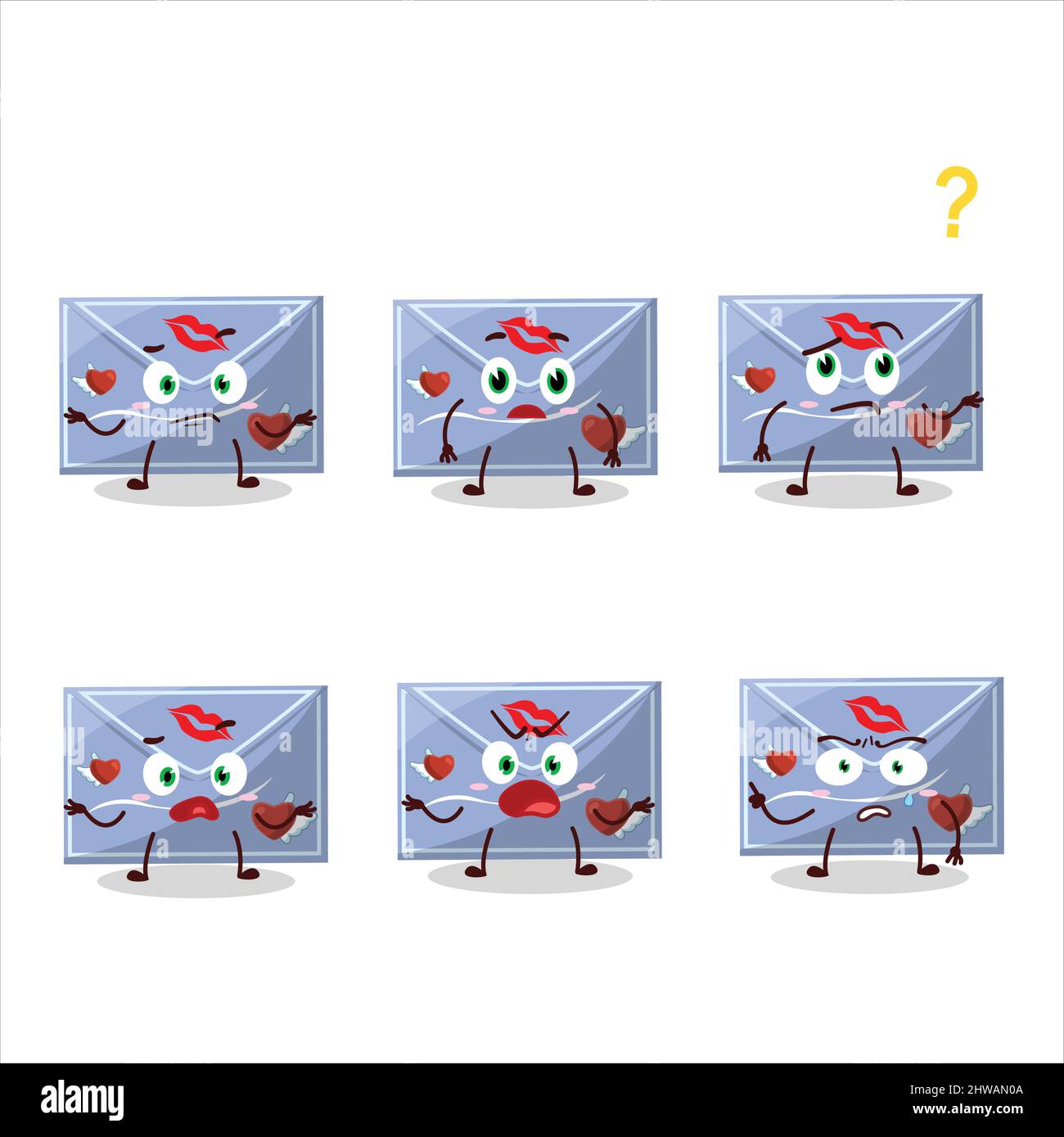 Envelope Expression Cartoon character of blue love envelope with what expression. Vector ...