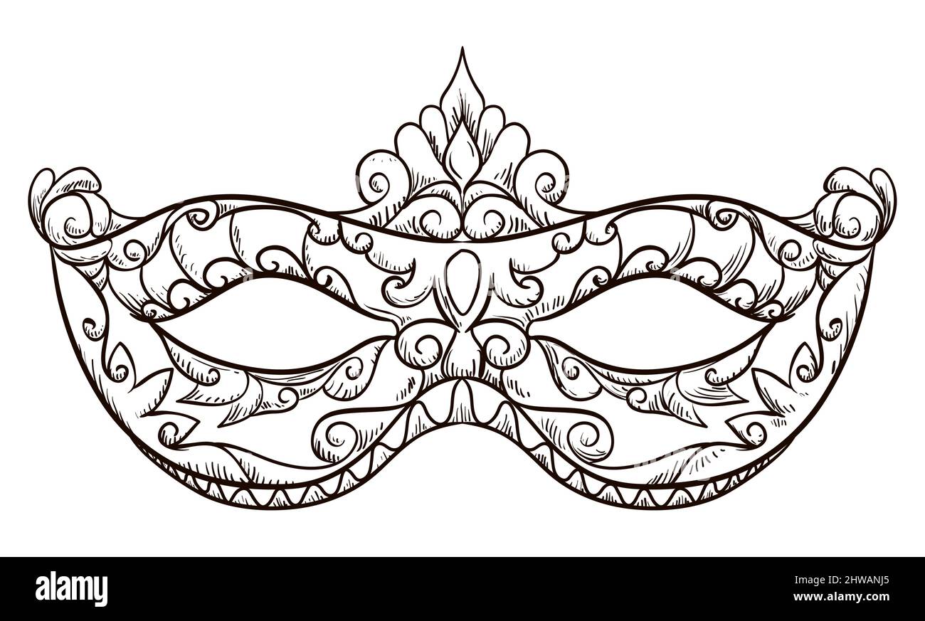 Masque Colombina avec rubans pour la célébration du Carnaval de Venise,  Illustration vectorielle Vecteur par ©PenWin 141941664