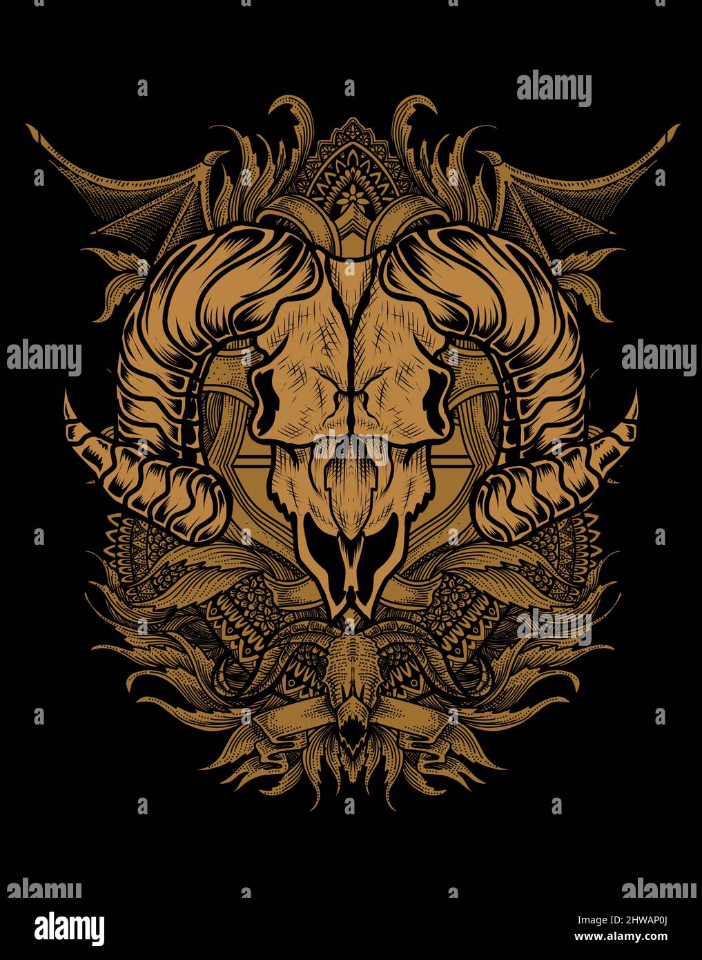 illustration vector goat skull with sacred geometry Stock Vector Image ...
