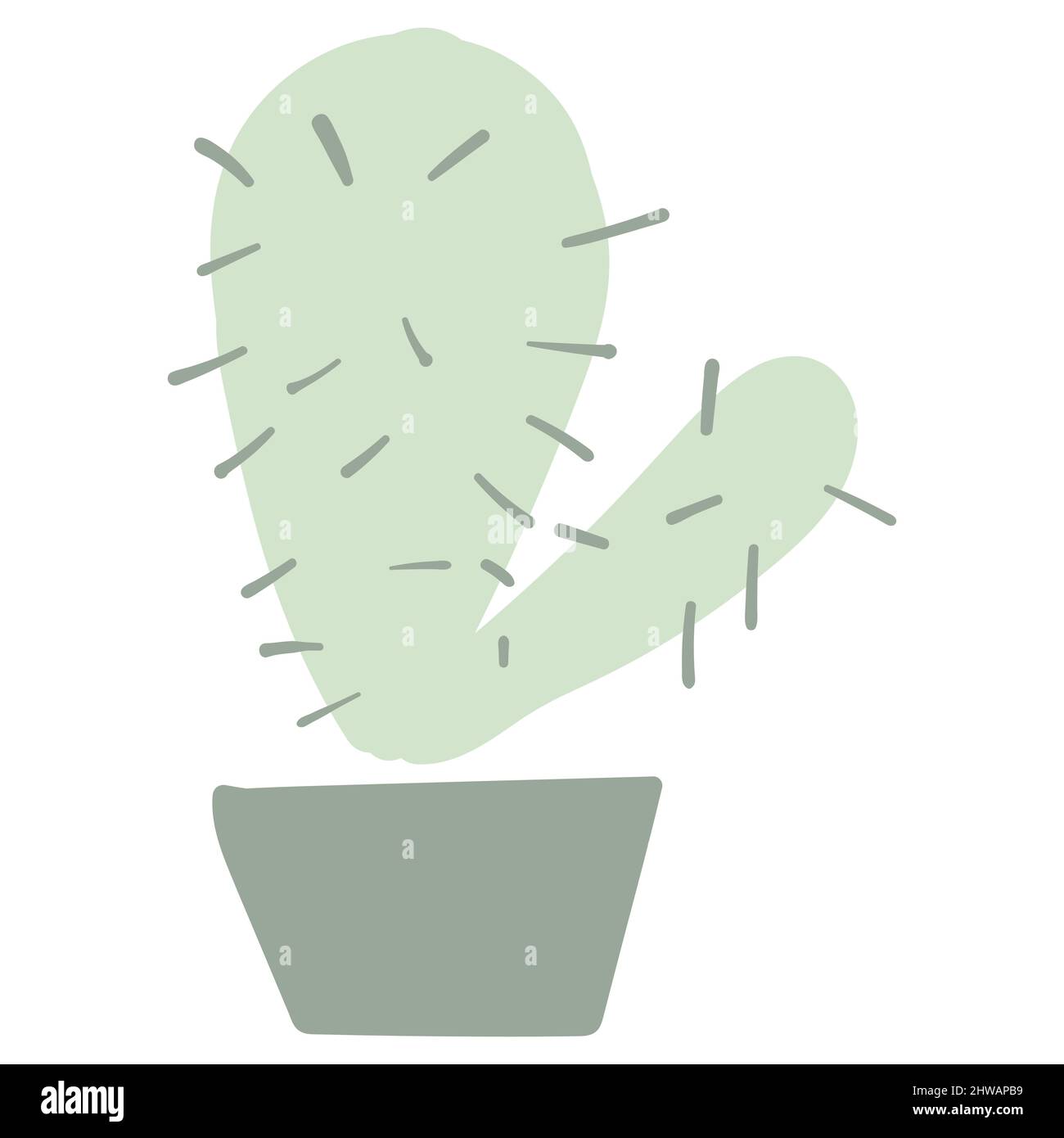 Cactus Hand Drawn Cute Illustration element Stock Vector