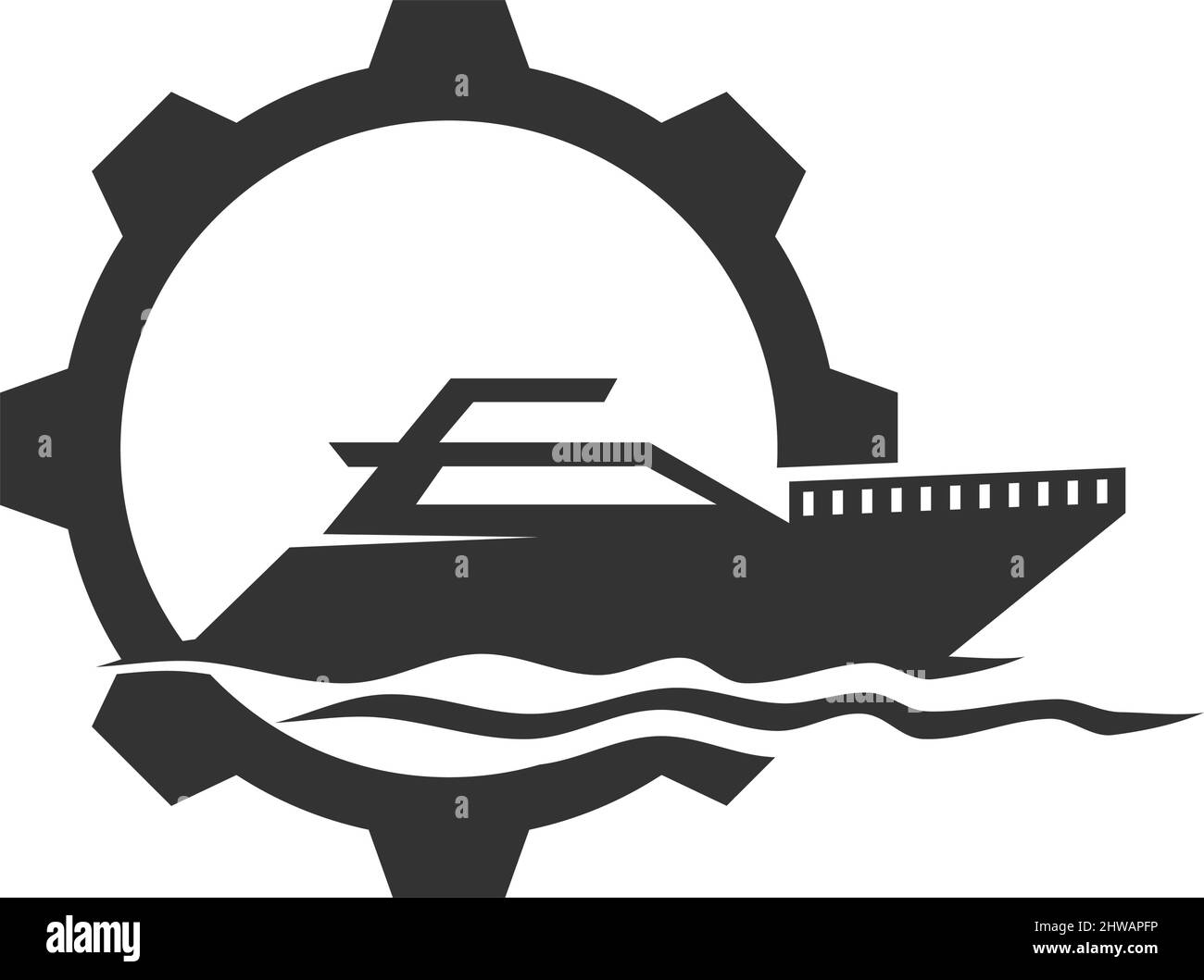boat ship yacht gear logo Icon Illustration Brand Identity Stock Vector ...