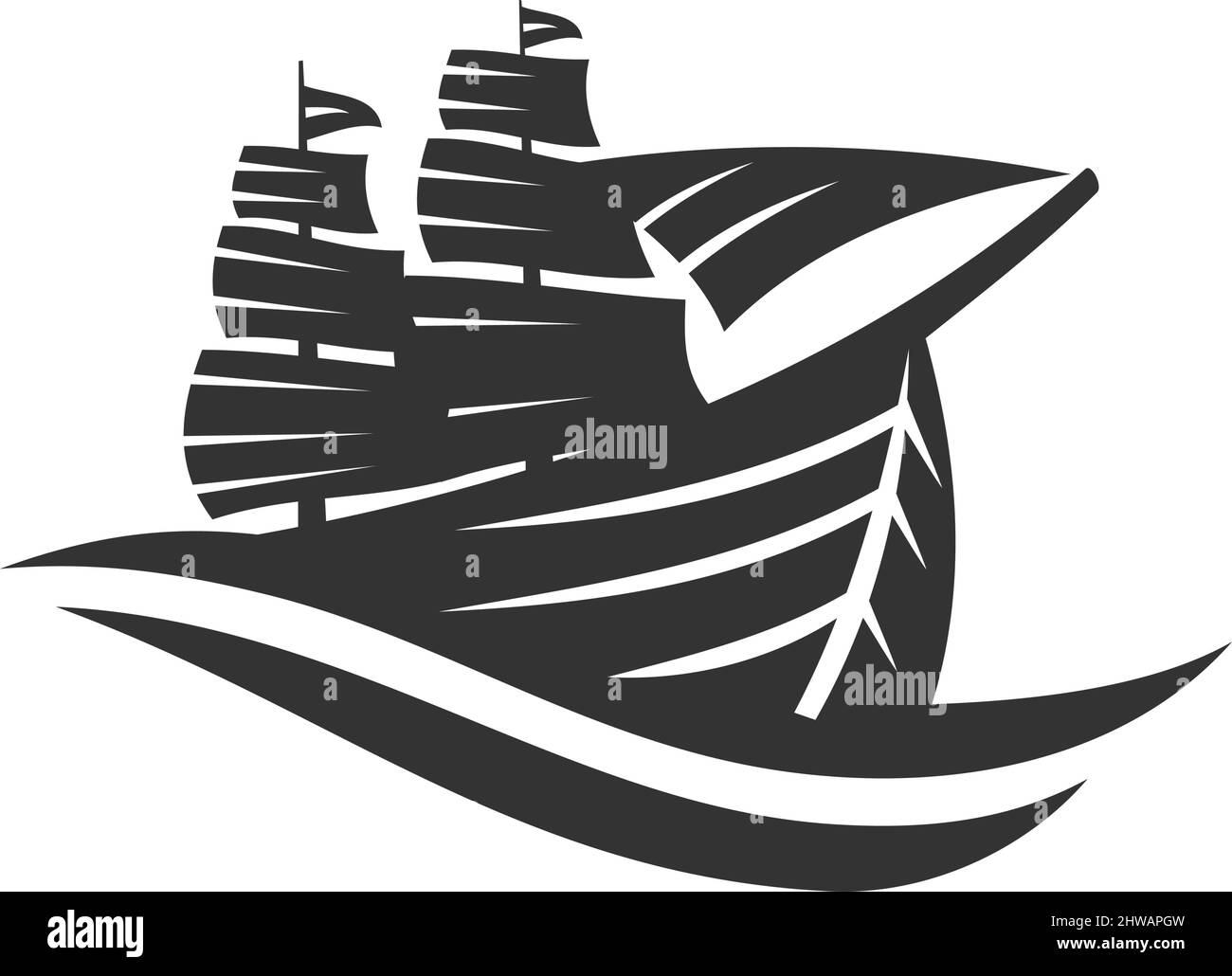 boat ship yacht logo Icon Illustration Brand Identity Stock Vector ...