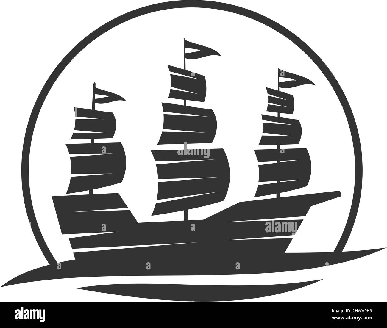 boat ship yacht logo Icon Illustration Brand Identity Stock Vector ...