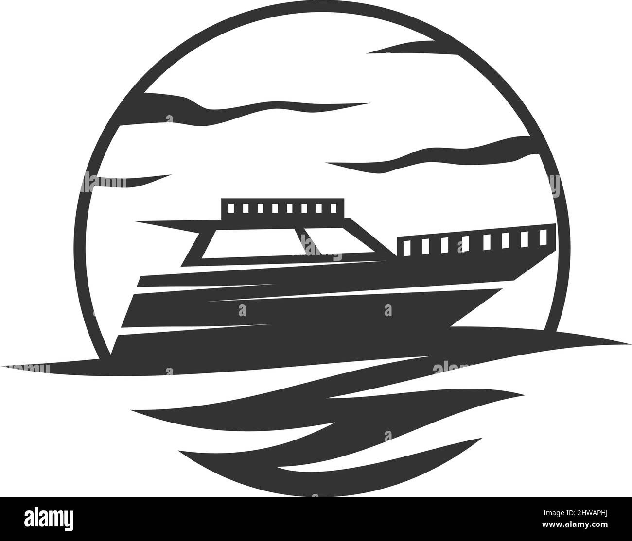 boat ship yacht logo Icon Illustration Brand Identity Stock Vector ...