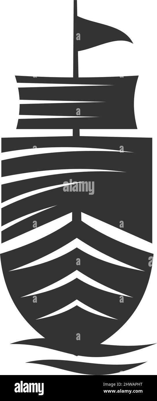 boat ship yacht logo Icon Illustration Brand Identity Stock Vector ...