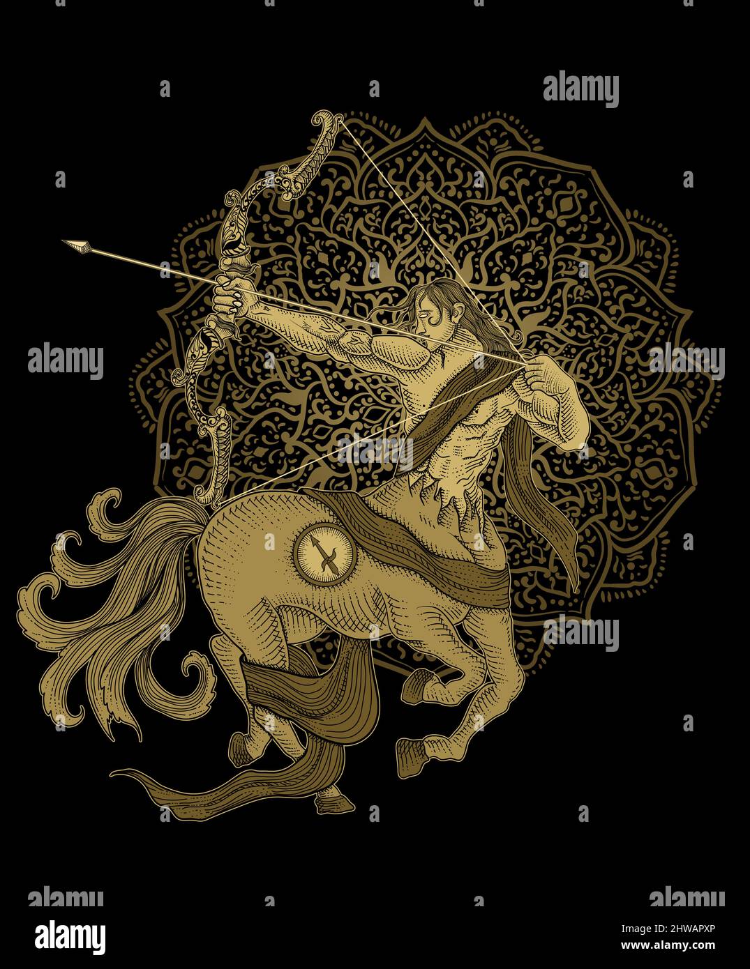 illustration vector horseman sagitarius symbol Stock Vector