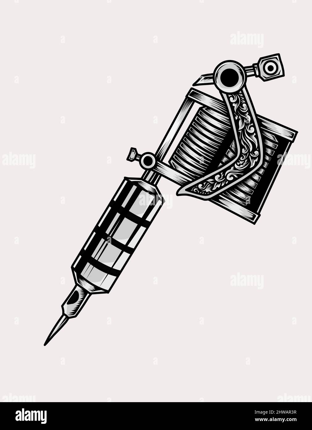 illustration vector vintage tattoo machine Stock Vector Image & Art - Alamy