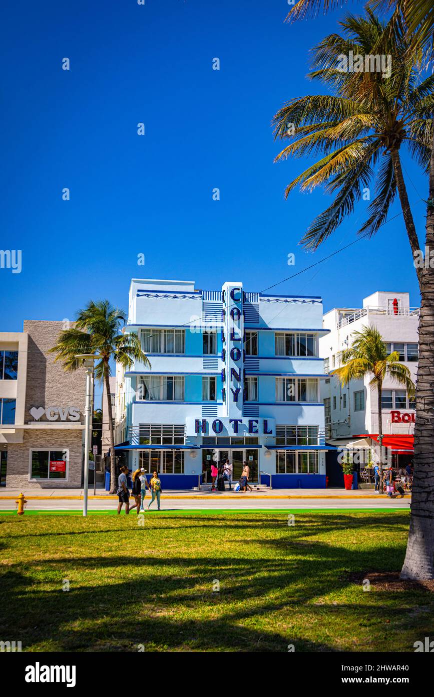 Colony Hotel at Ocean Drive South Beach Miami MIAMI, FLORIDA