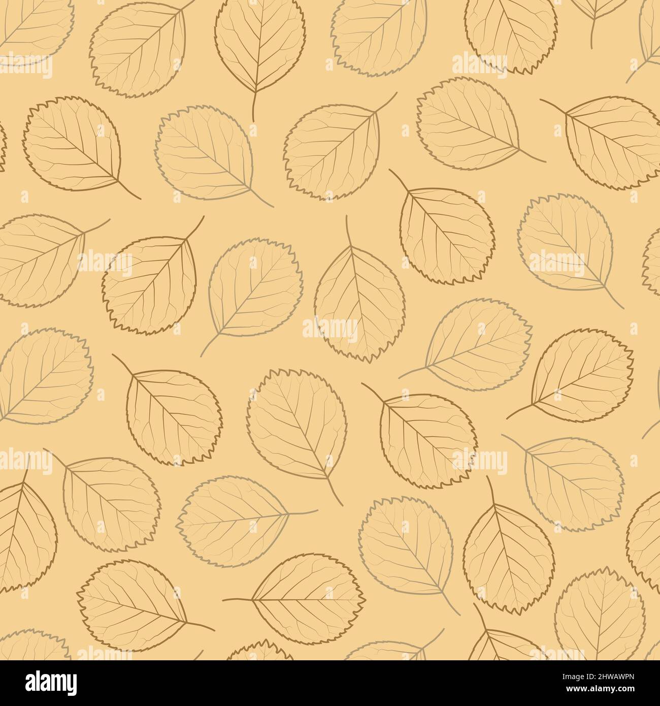 Stylish artistic vector foliage seamless pattern design of abstract leaf outlines. Elegant foliate repeat texture background for print and textile Stock Vector